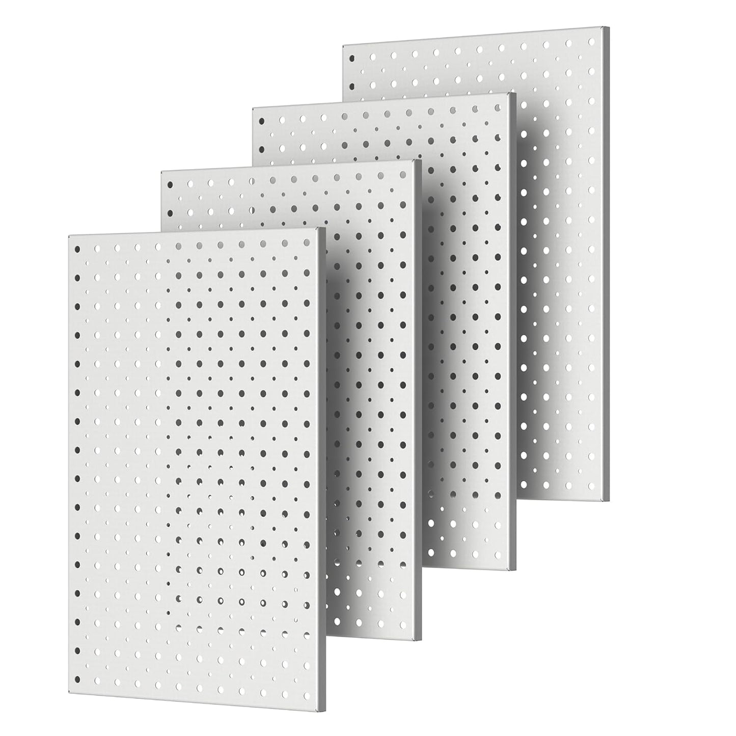 Pegboard Smith Metal Pegboard Panels, 16" x 12" Heavy-Duty Steel Peg Boards for Garage Tool Storage, Wall-Mounted Pegboard Organizer System (Pack of 4, Gray)