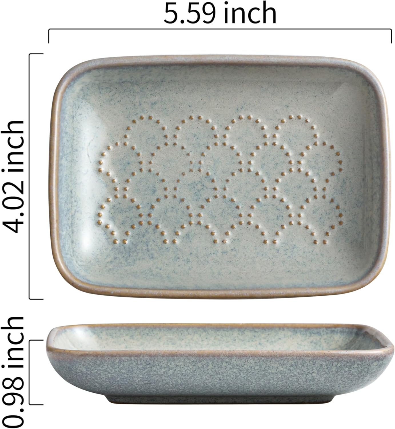 Gomakren Soap Dish for Shower, Ceramic Soap Dishes for Bar Soap Sponge, Christmas Shower Soap Holder Saver Tray for Bathroom Kitchen Sink, Easy to Clean, Gray