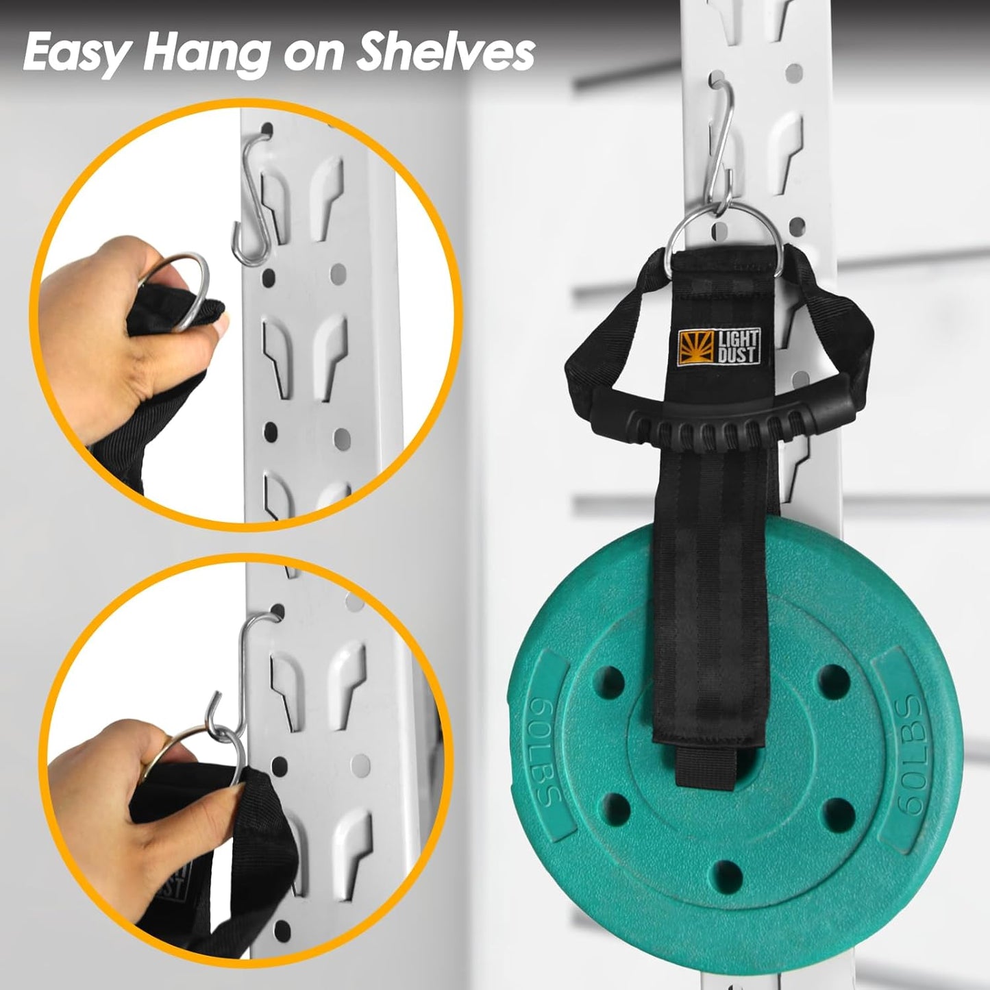 Hanging Extension Cord Holder - 4Pack 22" 35" Handle Wrap Straps with S Hooks Heavy Duty Garage Organizer Tool Hangers - Garden Hose Power Electrical Cable Rope RV Shed Storage and Organization