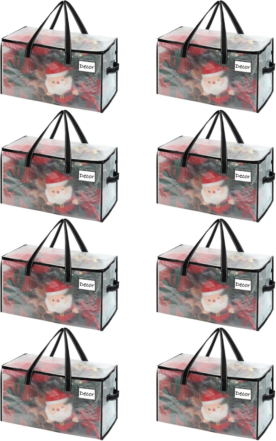 VENO 8 Pack Moving Bags, Comforter and Blanket Storage Bags for Closet, Moving Boxes, Boxes with Lids Alternative, College Dorm Packing Supplies, Foldable Heavy-Duty Tote with Window (Clear, 8 Pack)
