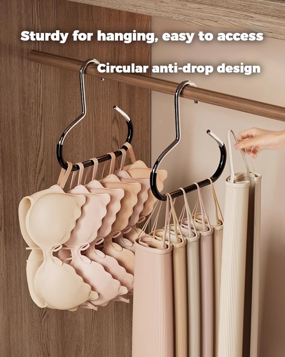 Durable Steel Hangers: Maximize Closet Space with Versatile Storage, Multifunctional Steel Hangers, Heavy Duty Closet Organizer Hooks for Hats, Scarves, Belts, Ties, Bra, Anti-Slip (Gray, 24 PCS)