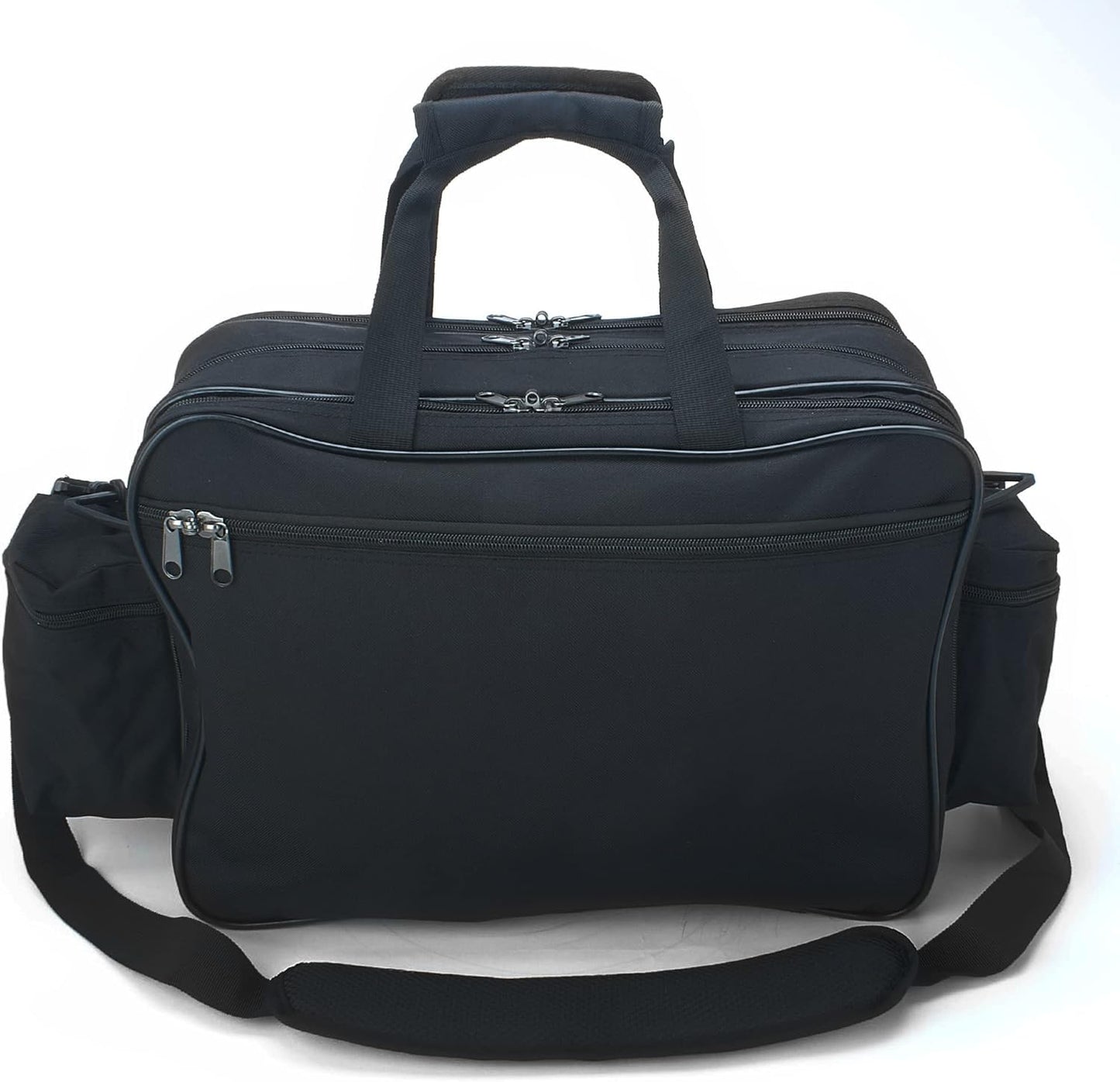 ASA TECHMED Nursing Bag with Compartments – Durable Medical Equipment Shoulder Bag for Nurses, Physicians, EMTs, Multi-Pocket, Nylon Reinforced, Adjustable Straps (Black)