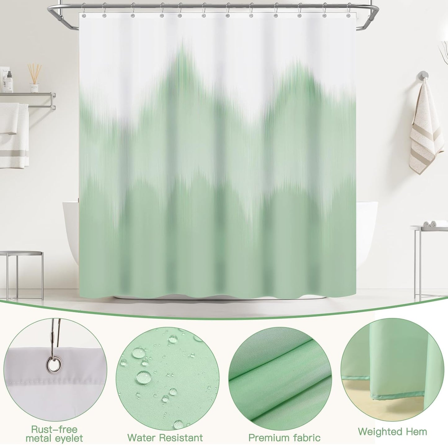 iMucci Bathroom Accessories Bathroom Sets with Shower Curtain, Bath Towel Set, Trash Can, Toilet Brush, Soap Dispenser, Bathroom Accessories Set Complete