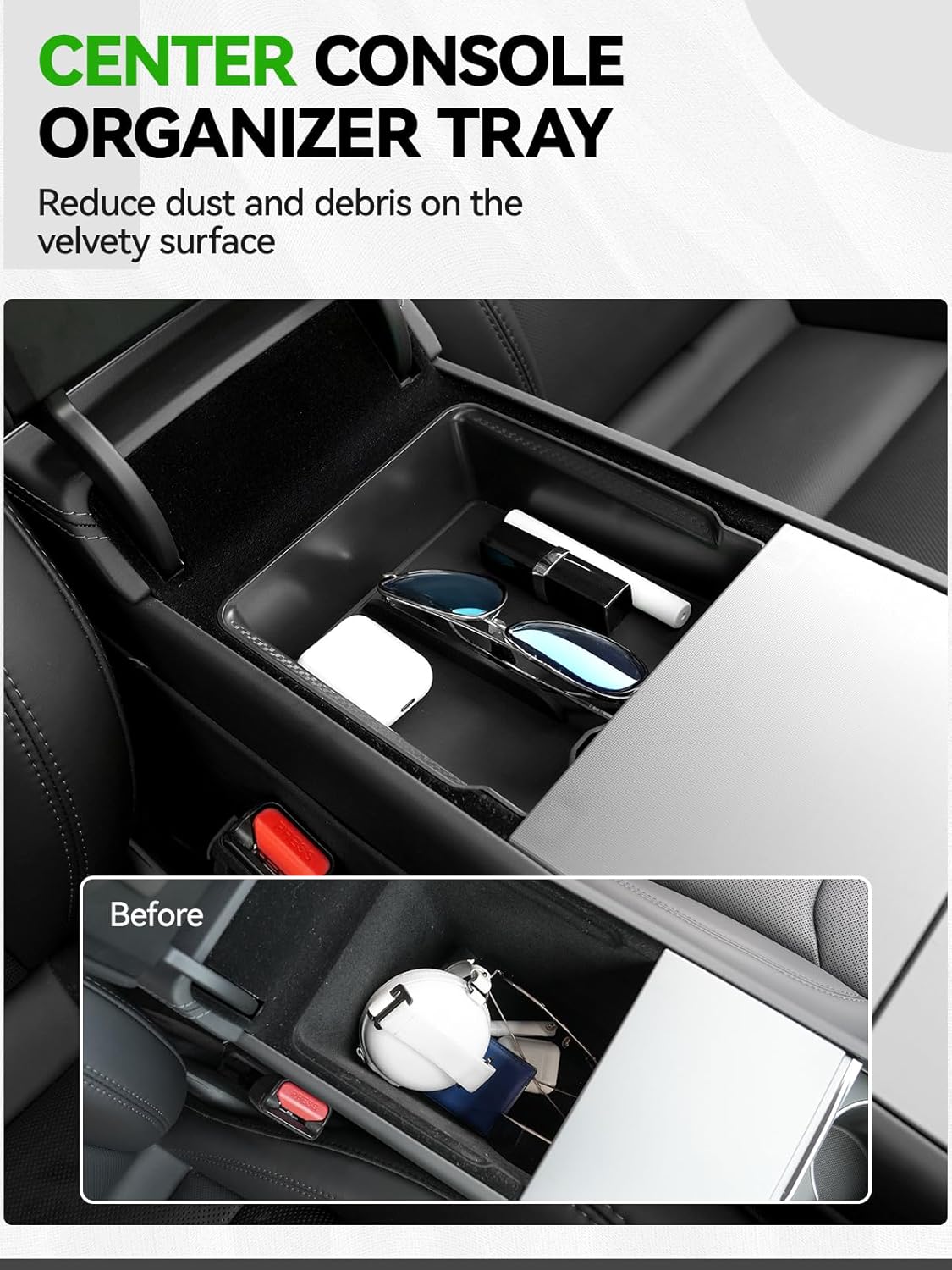 10PCS Center Console Organizer Tray for 2025 2026 Tesla Model Y Juniper Accessories, Under Seat Storage Armrest Hidden Storage Box Cup Holder Charger Pad for Tesla Model Y Juniper