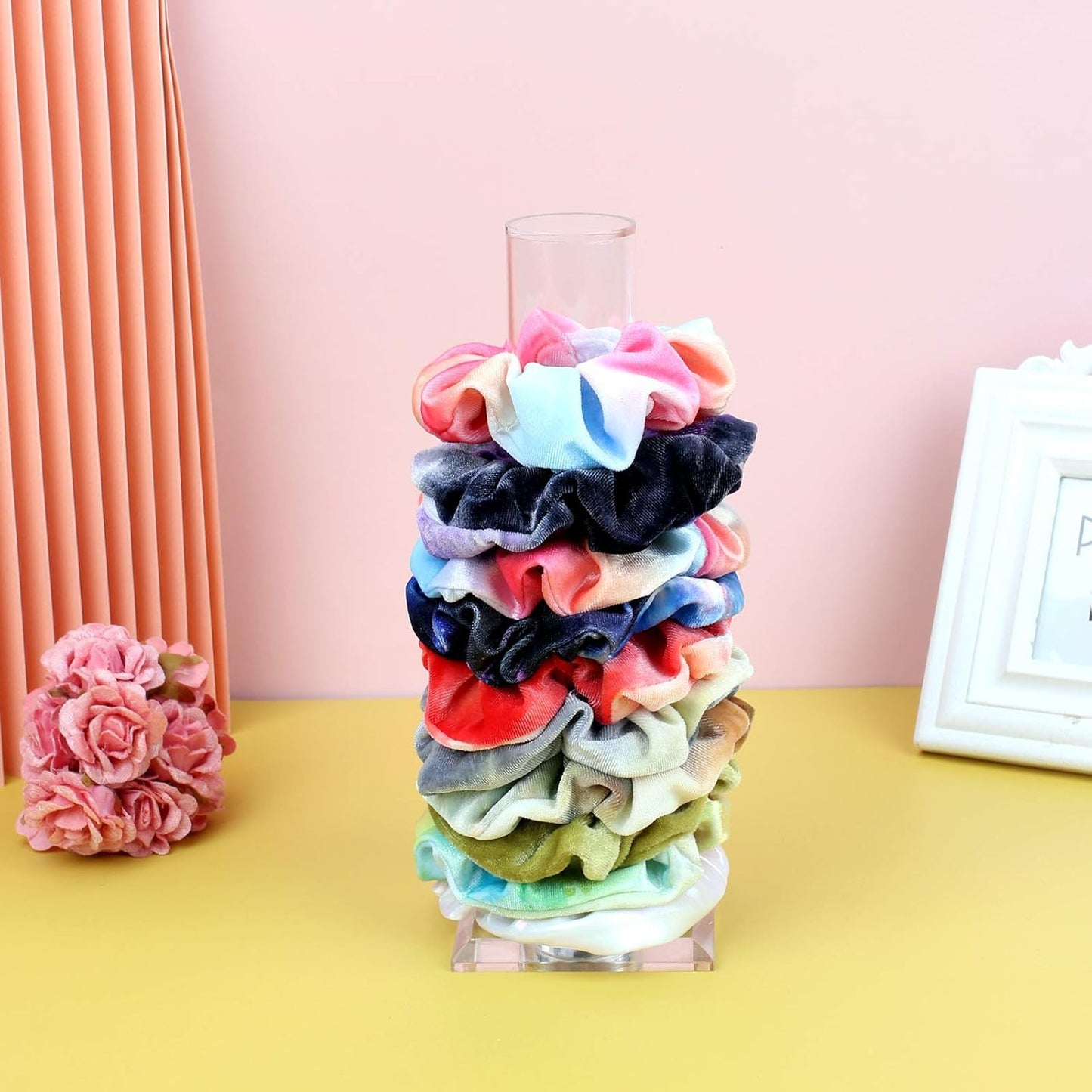OAOLEER 10inch Scrunchie Holder Stand,Clear Jewelry Organizer for Teen Girl Women Gifts, The Perfect Scrunchy Display Organizer