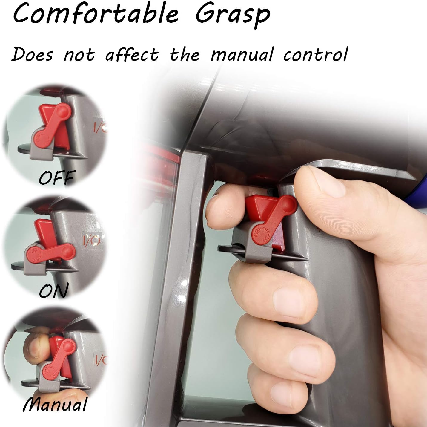 REEYEAR Power Button On/Off Control Clamp Compatible with Dyson Absolute/Motorhead V6 V8 V7 V10 V11 V15 Series Vacuum Cleaner, Dyson Trigger Lock, Free Your Gripping Fingers,1 Pack