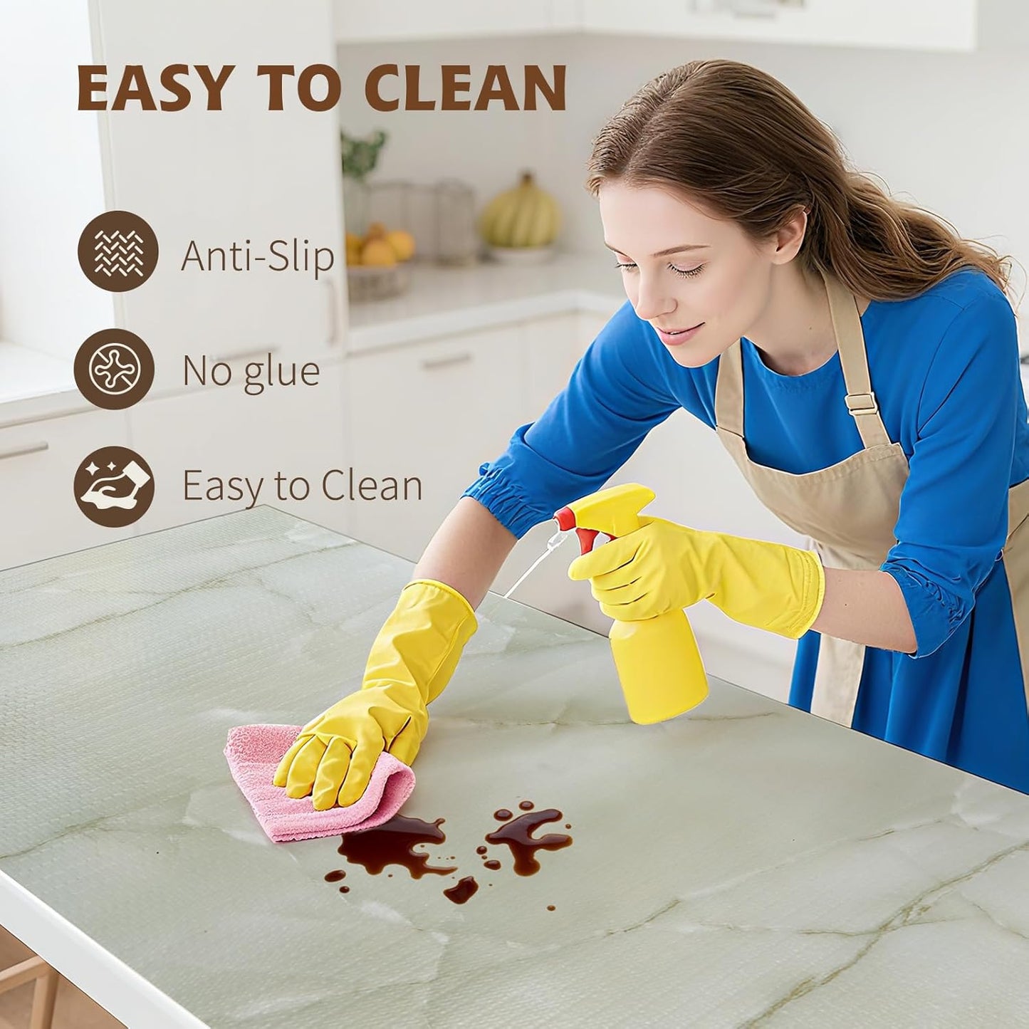 2-Layer Drawer and Shelf Liner for Kitchen Cabinet: 12in X 20Ft Non Slip Waterproof Shelf Paper Non Adhesive Refrigerator Liners Cyan Marble Easy Liners for Bathroom with Knife Tape Measure