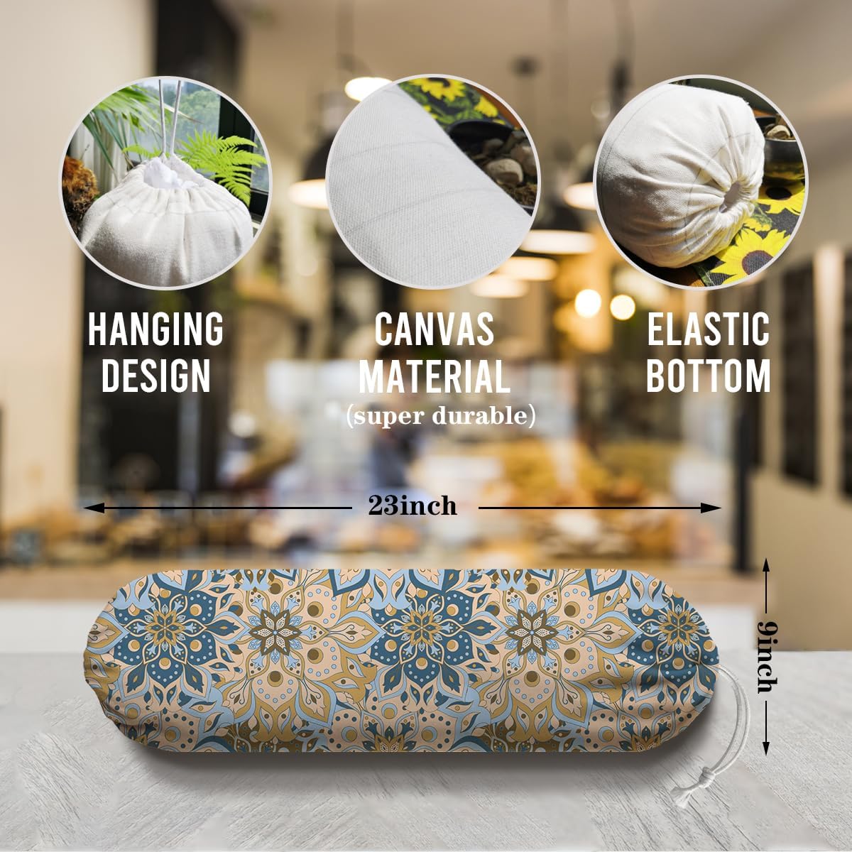 Gray Yellow Plastic Bags Holder, Reusable Fabric Grocery Bag Holder, Wall Mount Shopping Garbage Bags Carrier for Home, Kitchen, Travelling, Kitchen Pattern Garbage Bag 68