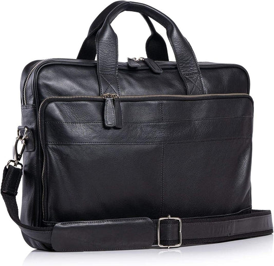 KomalC 16 Inch Leather briefcases Laptop Messenger Bags for Men and Women Best Office Satchel Bag