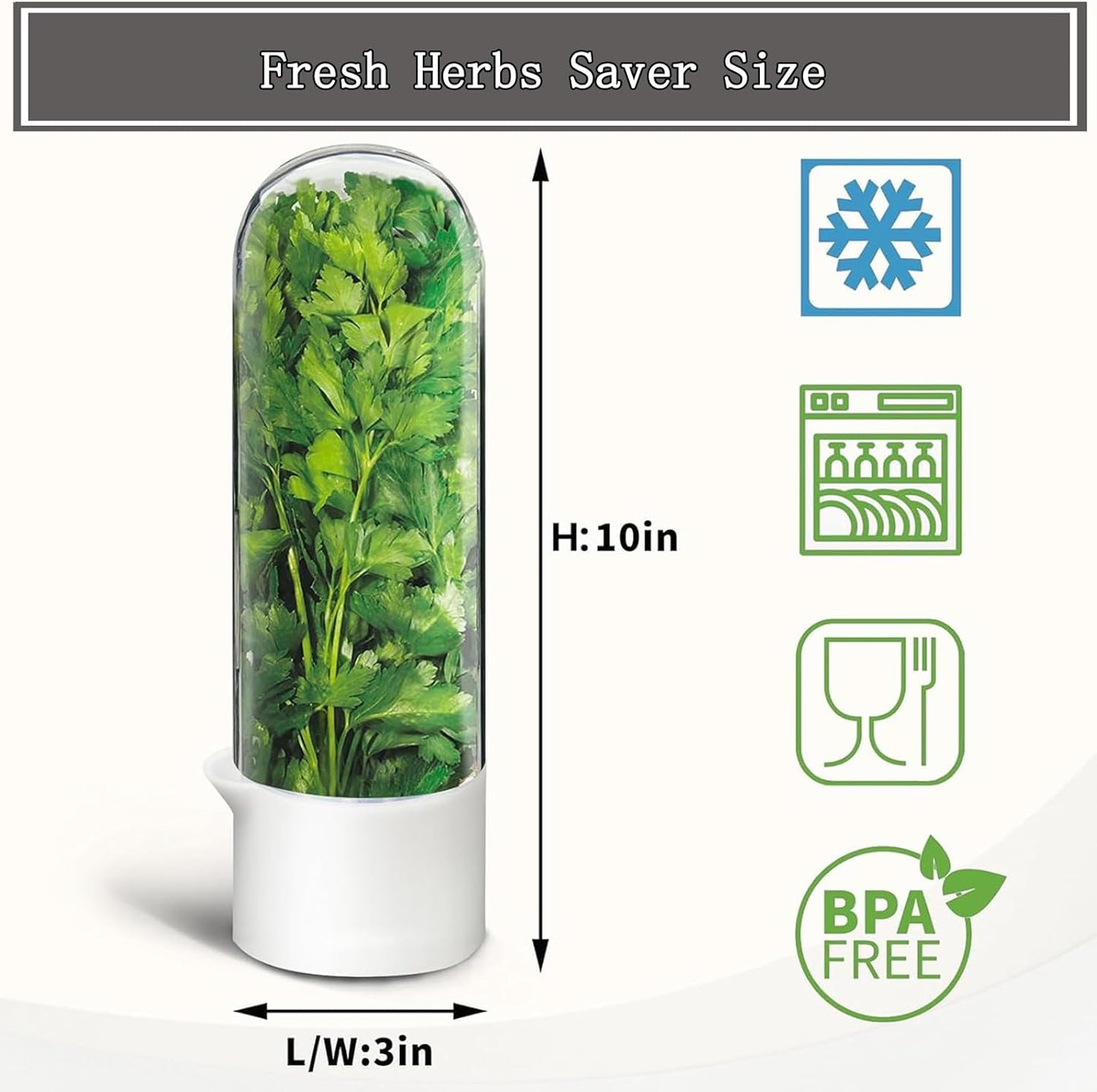 Herb Saver for Refrigerator, Fresh Herbs Lettuce Keeper for Refrigerator, Cilantro Container for Fridge Fres Parsley Mint Leaves Fresh Herb Keeper, Refrigerato Storage for Fresh for 2-3 Weeks