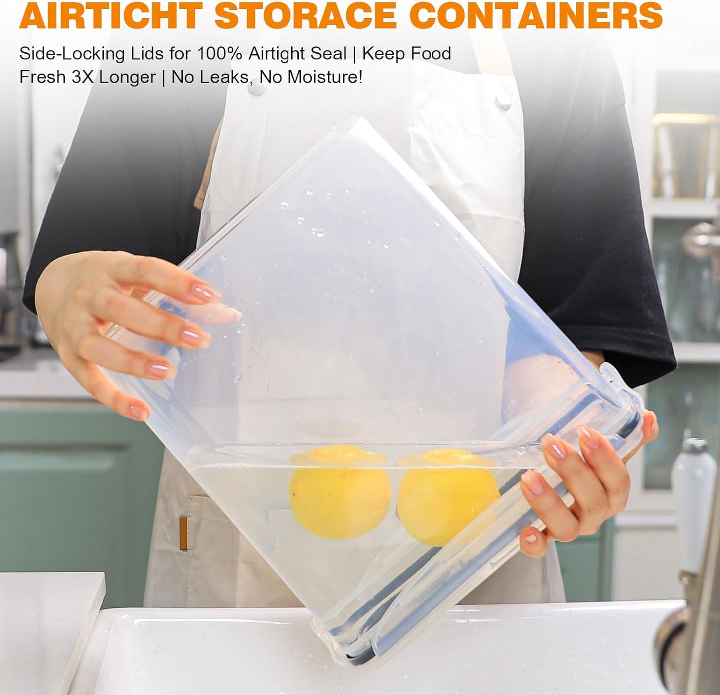 Romswi Airtight Food Storage Containers with Lids,24Pcs Pantry Organizers and Storage,BPA Free Cereal Containers Storage with 27 Labels and 4 Spoons,for Rice,Flour,Sugar and Noodles