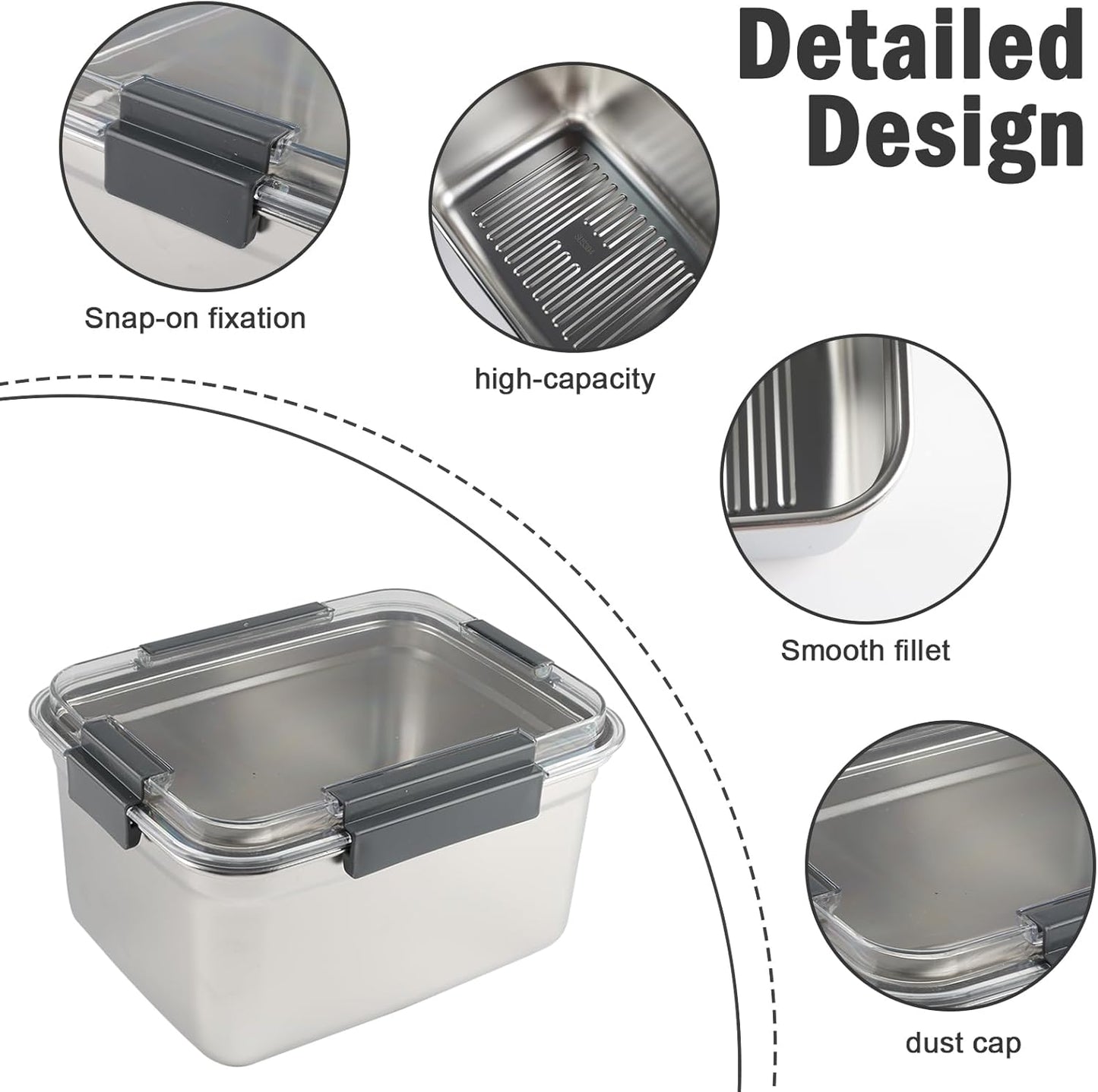 Cheese Container for Refrigerator,Stainless Steel Cheese Container with Lids,Deli Meat Saver,Kitchen Storage Keeper,Fridge Organizer Stackable Sliced Grated,Shredded,Cheddar Cheeses Holder Box