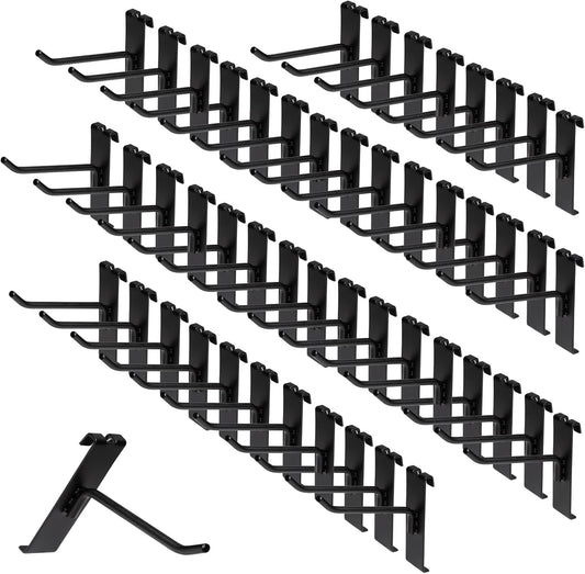 Gridwall Hooks 4 Inch, 100 Pack Grid Wall Hooks, Grid Panel Hooks and Hangers for Retail, Craft Shows, Home Setup, and Customized Display(Black)
