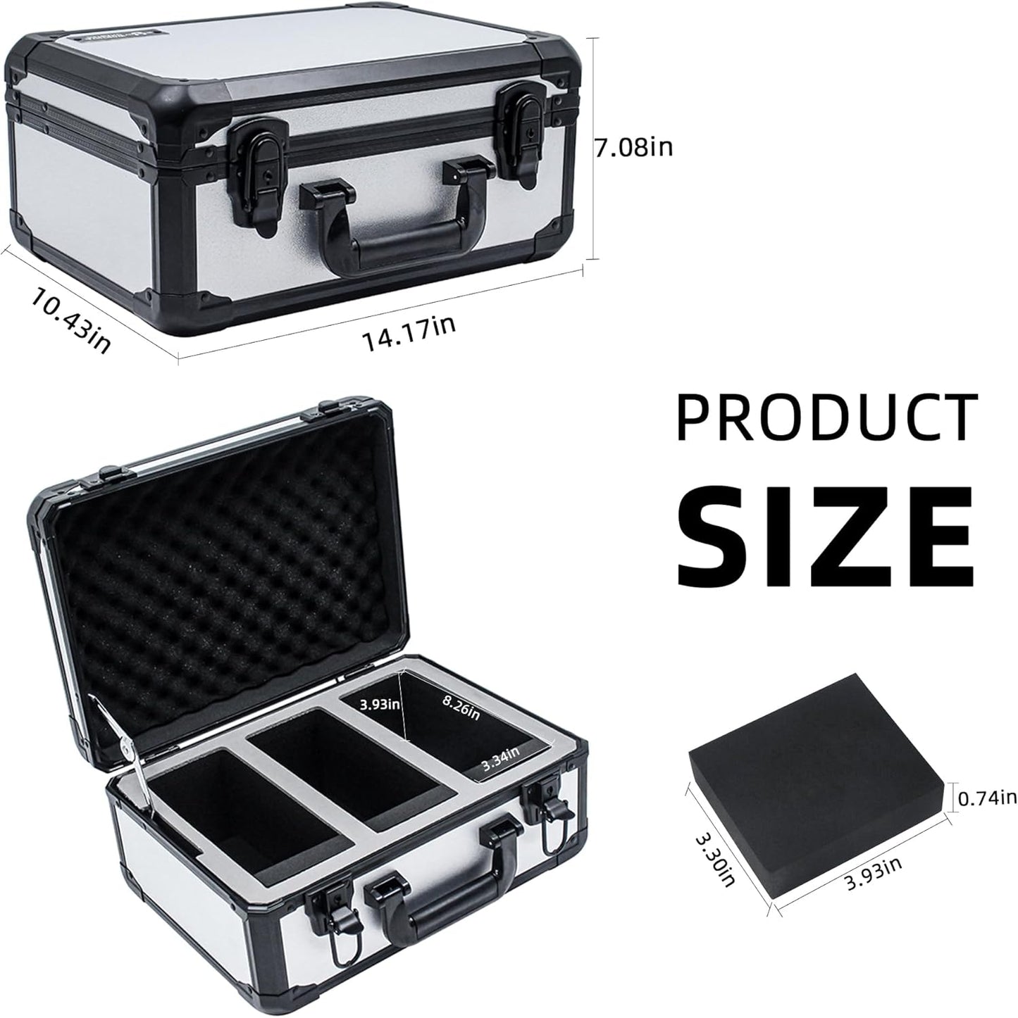 Graded Card Storage Box; Durable Sports, PSA Card Storage Case- Trading Card Storage Box - PSA Slab Case For Top Loaders (SILVER, 14.17x11.2x7 inches)