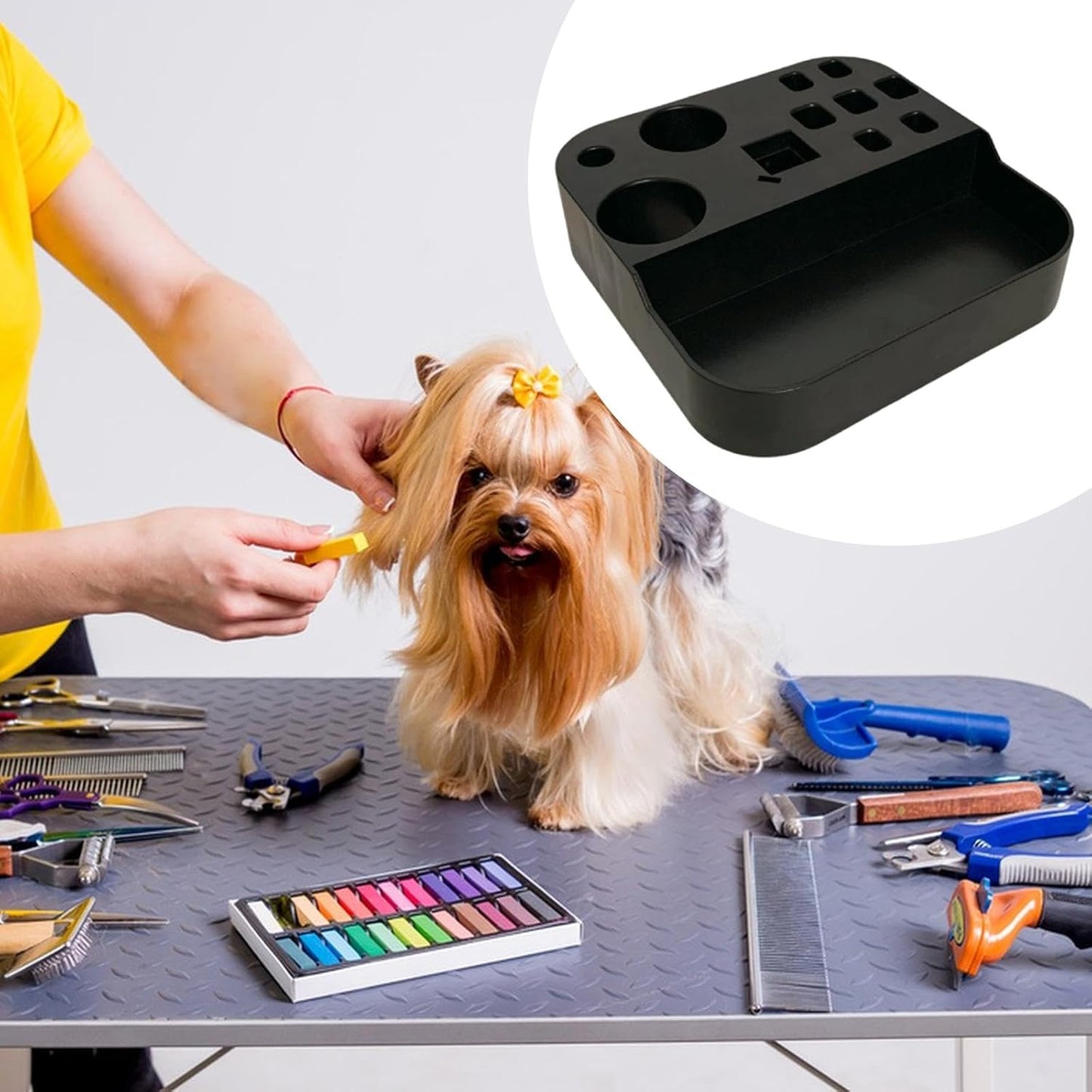 Pet Grooming Tools Holder Dog Grooming Arm Organizer for Pet Shop Clips