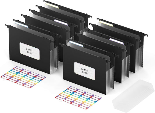 ABC life Plastic Expanding Hanging File Folders,Reinforced 3.15" Hanging Accordian Folder，Large Capacity, Letter Size for Filing Cabinet Tax Filing, Invoices-3pcs