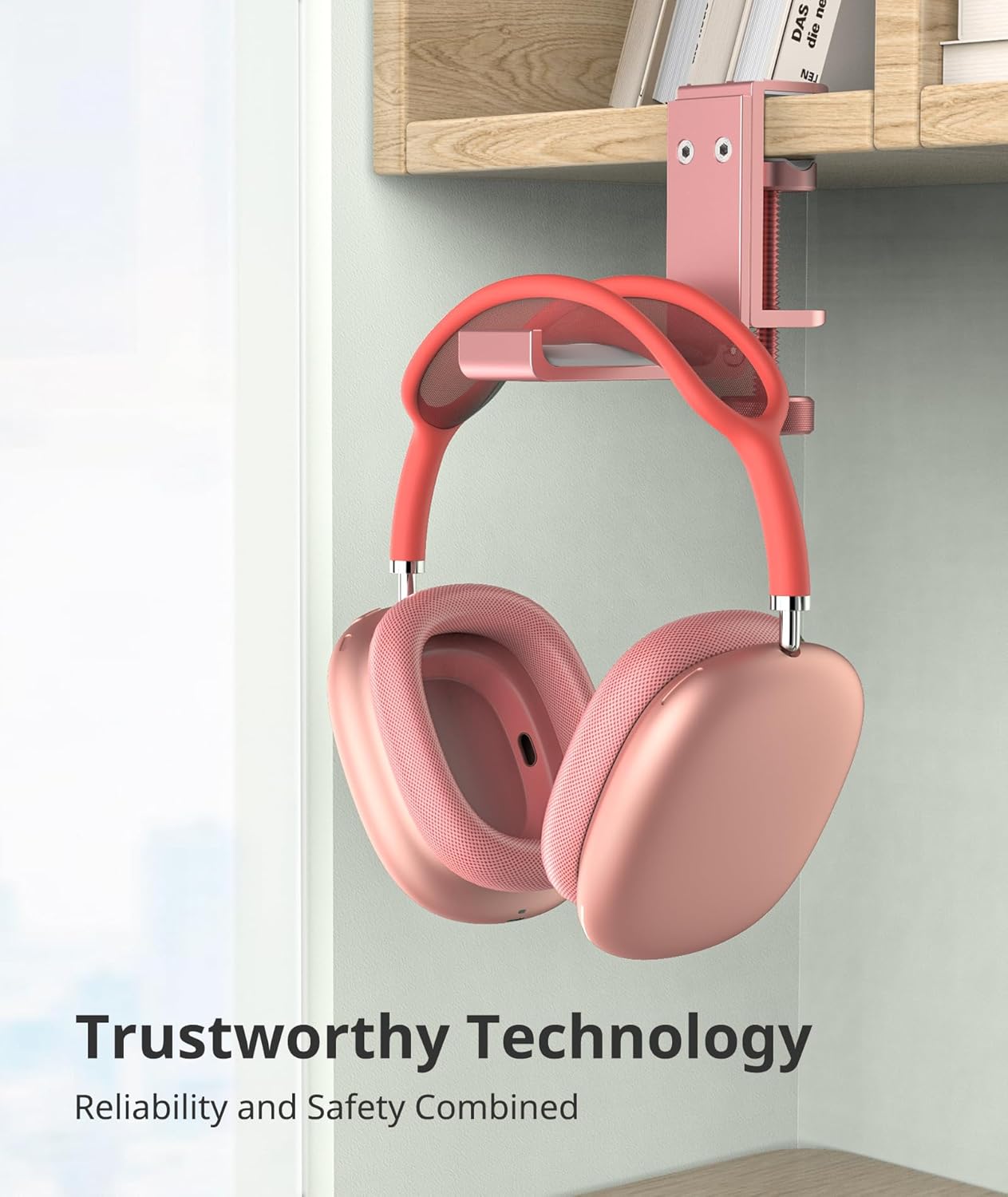 Headphone Stand for Desk – Aluminum Under Desk Headset Stand with Foldable Hook, Headphone Holder Clamp Mount for Gaming Accessories, Space-Saving Headset Hanger