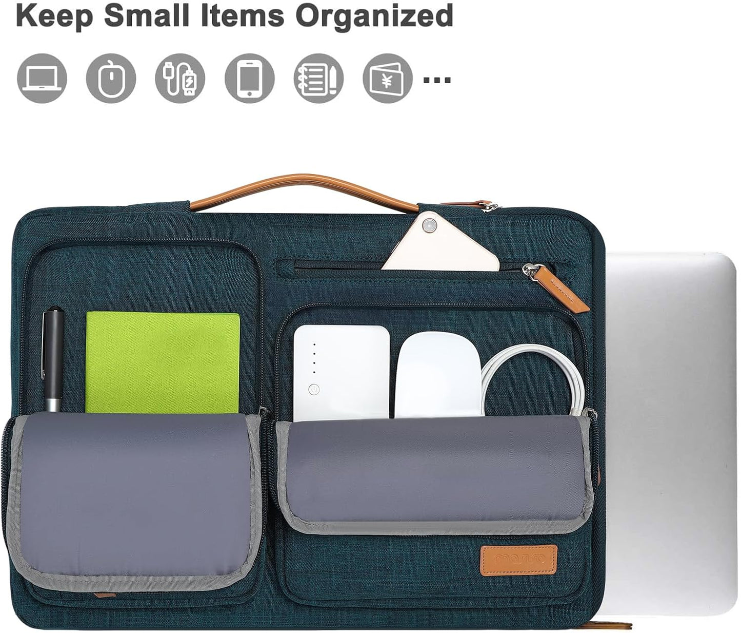 MOSISO 360 Protective Laptop Case 16 inch, 15-15.6 inch Laptop Sleeve Compatible with MacBook Pro 16, HP, Acer, Dell, Lenovo, ASUS, Side Open Carrying Case with 4 Zipper Pockets&Handle, Teal Green