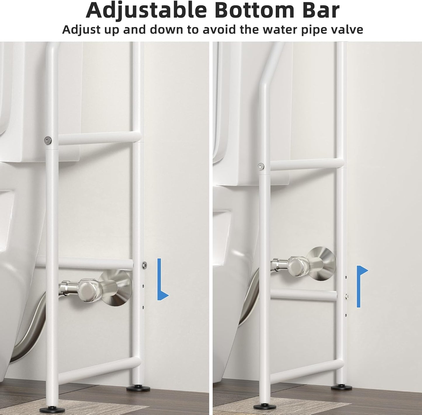 3-Tier Over The Toilet Storage, Freestanding Metal Bathroom Shelves, Space Saver Above The Over Toilet Storage Shelf for Bathroom (White)