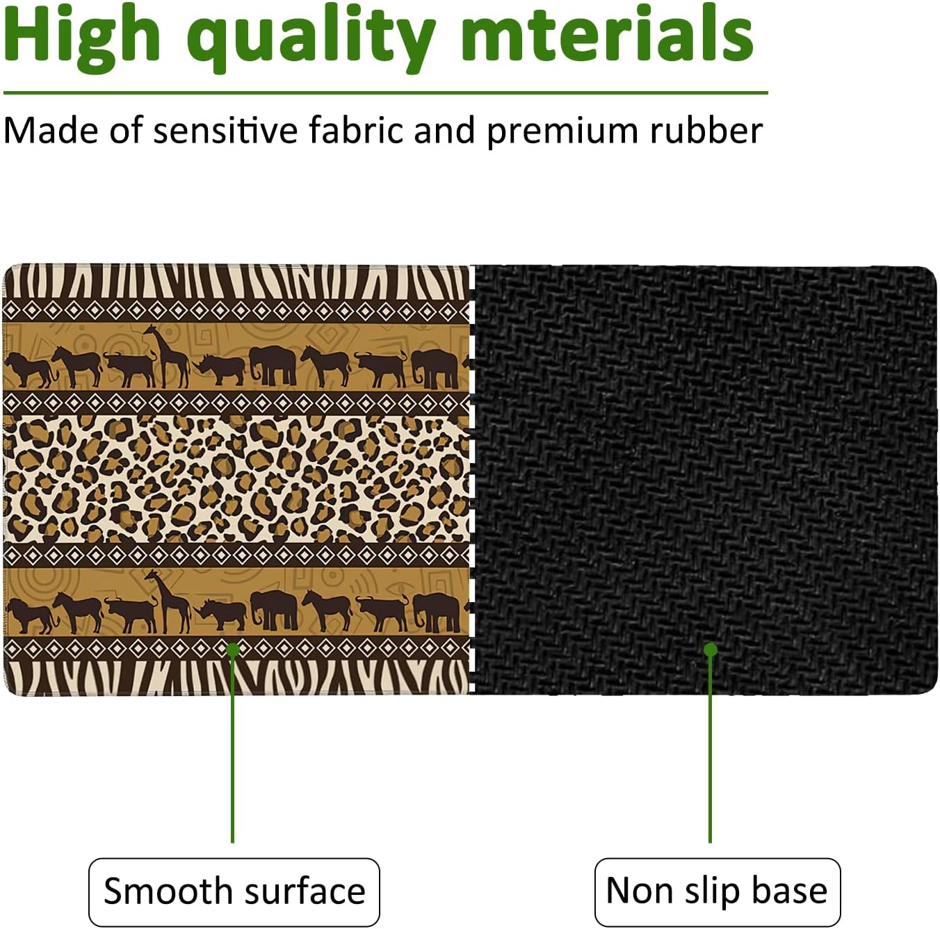 African Style Gaming Mouse Pad XXL Large Desk Mouse Pad Keyboard Mat with Stitched Edges Waterproof Non-Slip Desk Mat for Laptop,Keyboard,Computer 35.4 * 15.7 Inch