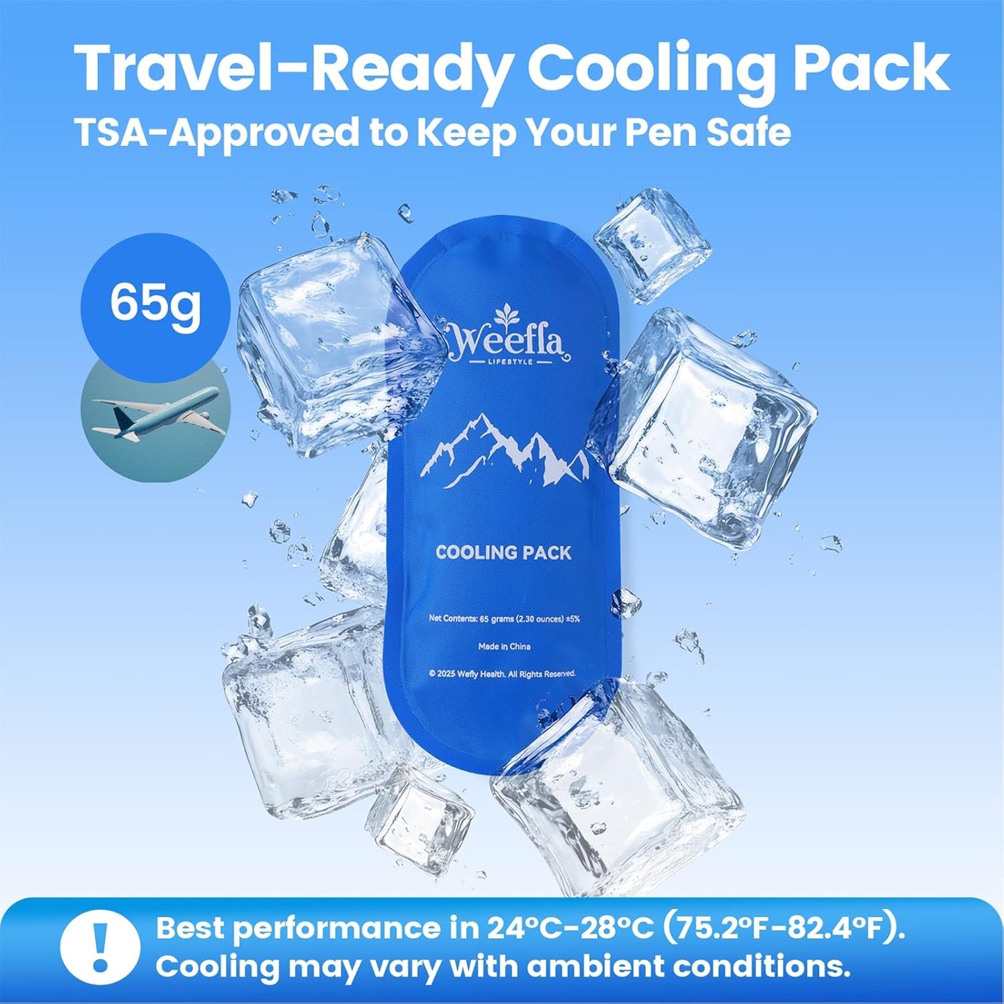 Hard Shell Insulated Cooler Travel Case for 1 Ozempic or Wegovy Injector Pen & Needles, TSA Approved Cold Pack, Easy to Clean, Compact Syringe Box Holder for Trip & Daily Use (Blue)