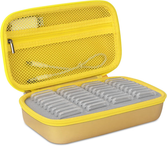 Stukkaze Memory Card Case - Water-Resistant & Anti-Shock 36 Slot Holder, 27 Micro SD & 9 SD/SDHC/SDXC Cards Organizer for Camera - Gold
