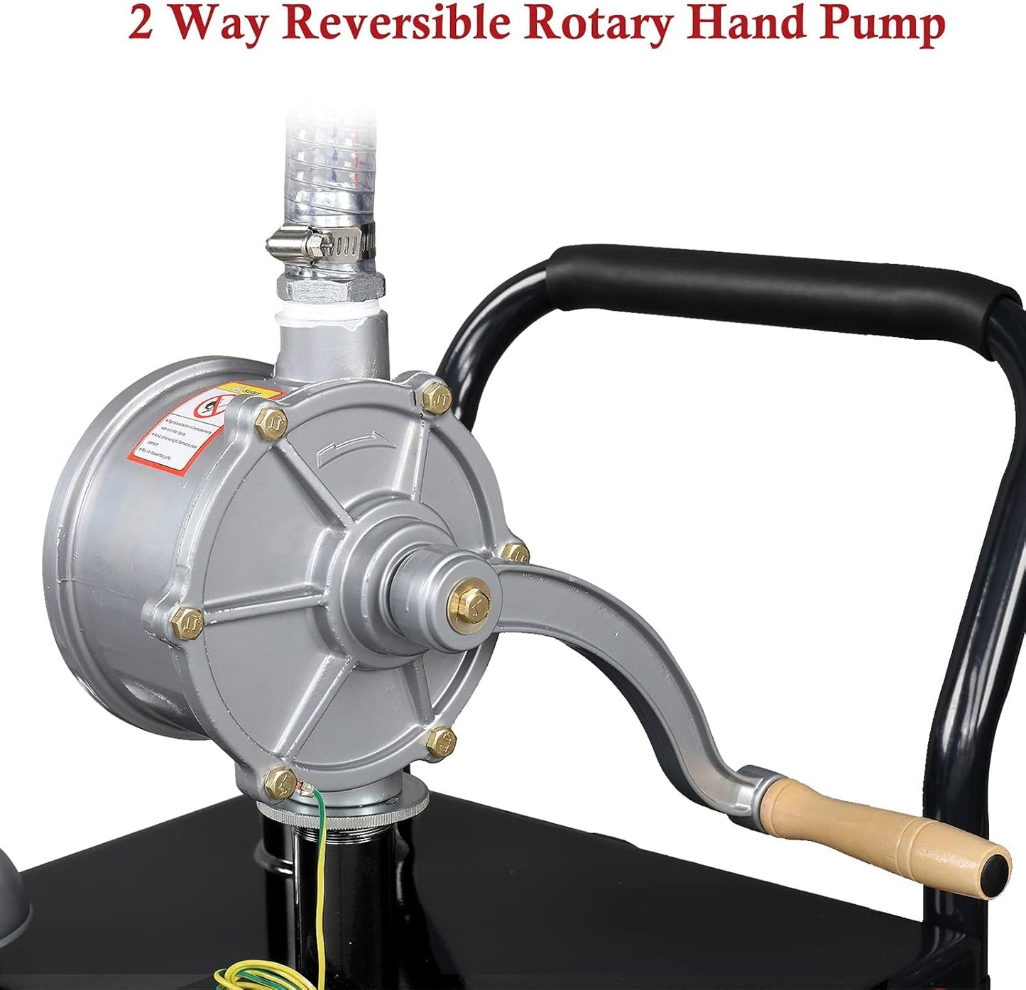 TUFFIOM 30 Gallon Portable Gas Caddy w/Swivel Wheels,Fuel Storage Tank, Gasoline Diesel Can with Fuel Transfer Rotary Hand Siphon Pump for Automobile ATV Car Mower Tractor Boat Motorcycle