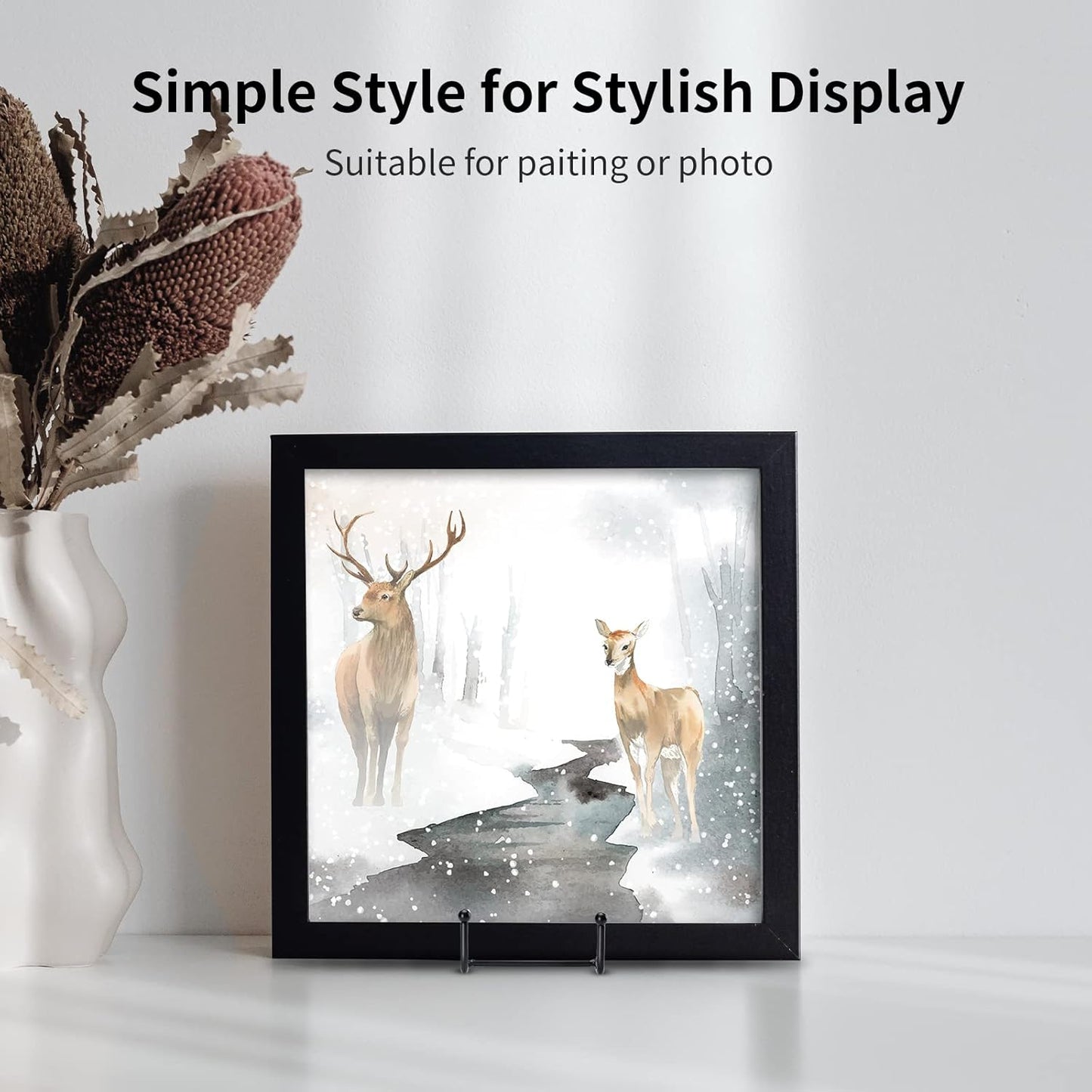 Kruodop 4 pack of 12 inch plate stands for display, black metal frame holder stands for plates, picture frames, books, small easels, decorative plates, photos, platters, and tabletop art(black)