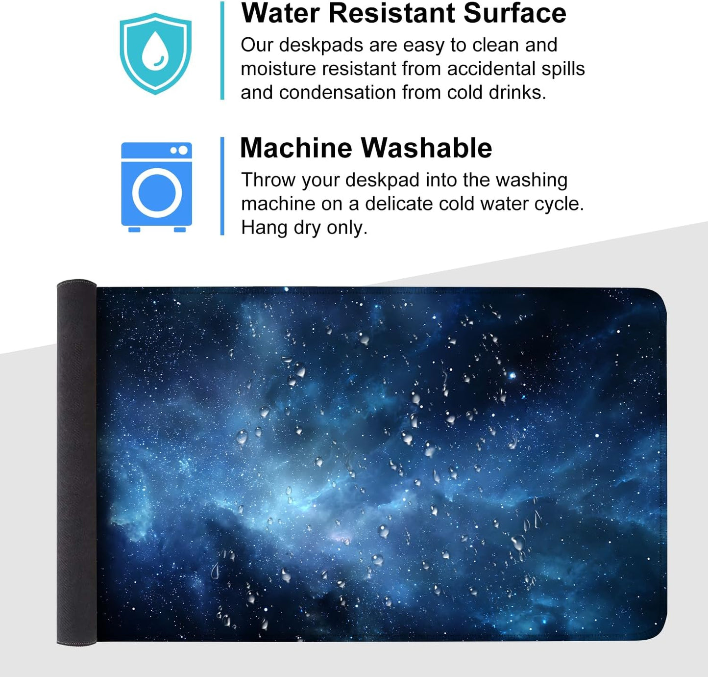 Galaxy Mouse Pad – Large Extended Desk Mat 35.43 x 15.75 in – Deep Space Nebula Starry Sky Design, Non-Slip Base, Waterproof Surface, Oversized Keyboard & Mouse Pad for Gaming or Office
