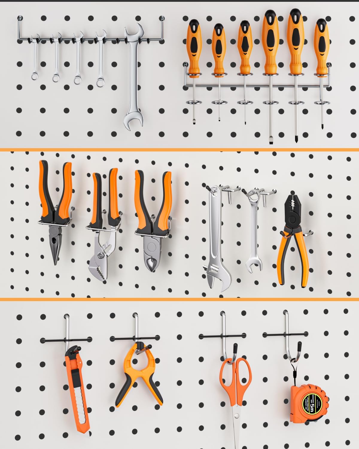 INCLY Pegboard Hooks Set for Hanging Tools, 206PCS Heavy Duty Peg Hook Hanger & Holder Fit 1/4 1/8 Inch Pegboard for Craft Assortment Garage Organizer Bins Attachment Peg Board Accessories