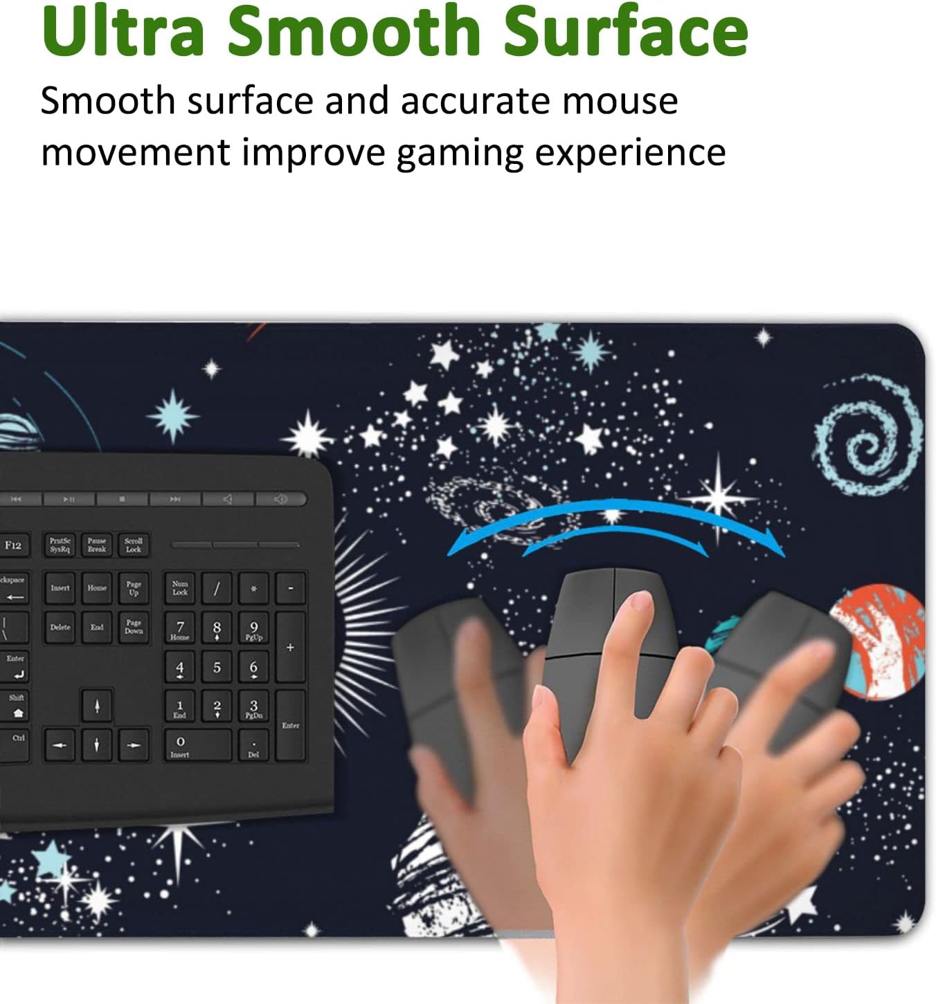 Space Galaxy Gaming Mouse Pad XXL Large Desk Mouse Pad Keyboard Mat with Stitched Edges Waterproof Non-Slip Desk Mat for Laptop,Keyboard,Computer 35.4 * 15.7 Inch