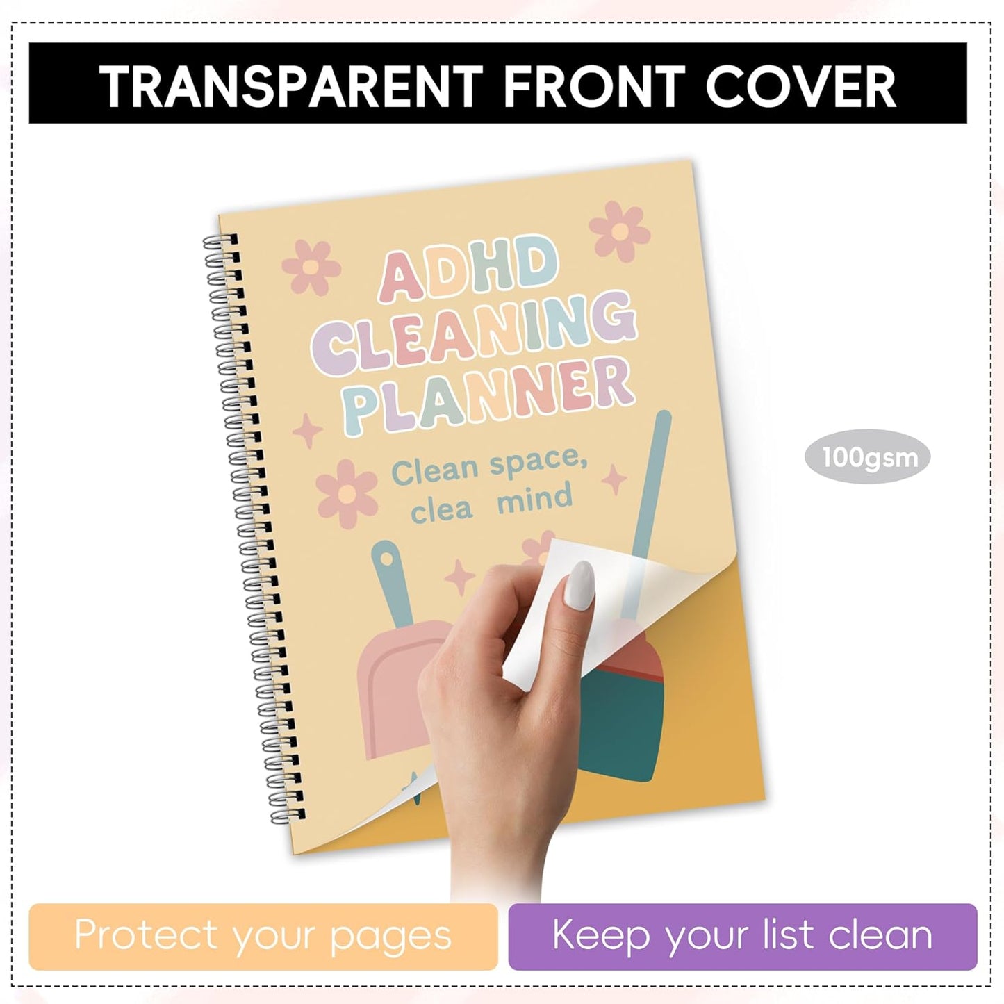 ADHD Cleaning Planner | Home Cleaning Schedule for Adults | Daily, Weekly, Monthly, Yearly Cleaning Checklist | Declutter, Organizing, Family | ADHD Cleaning and Organizing Planner for Women