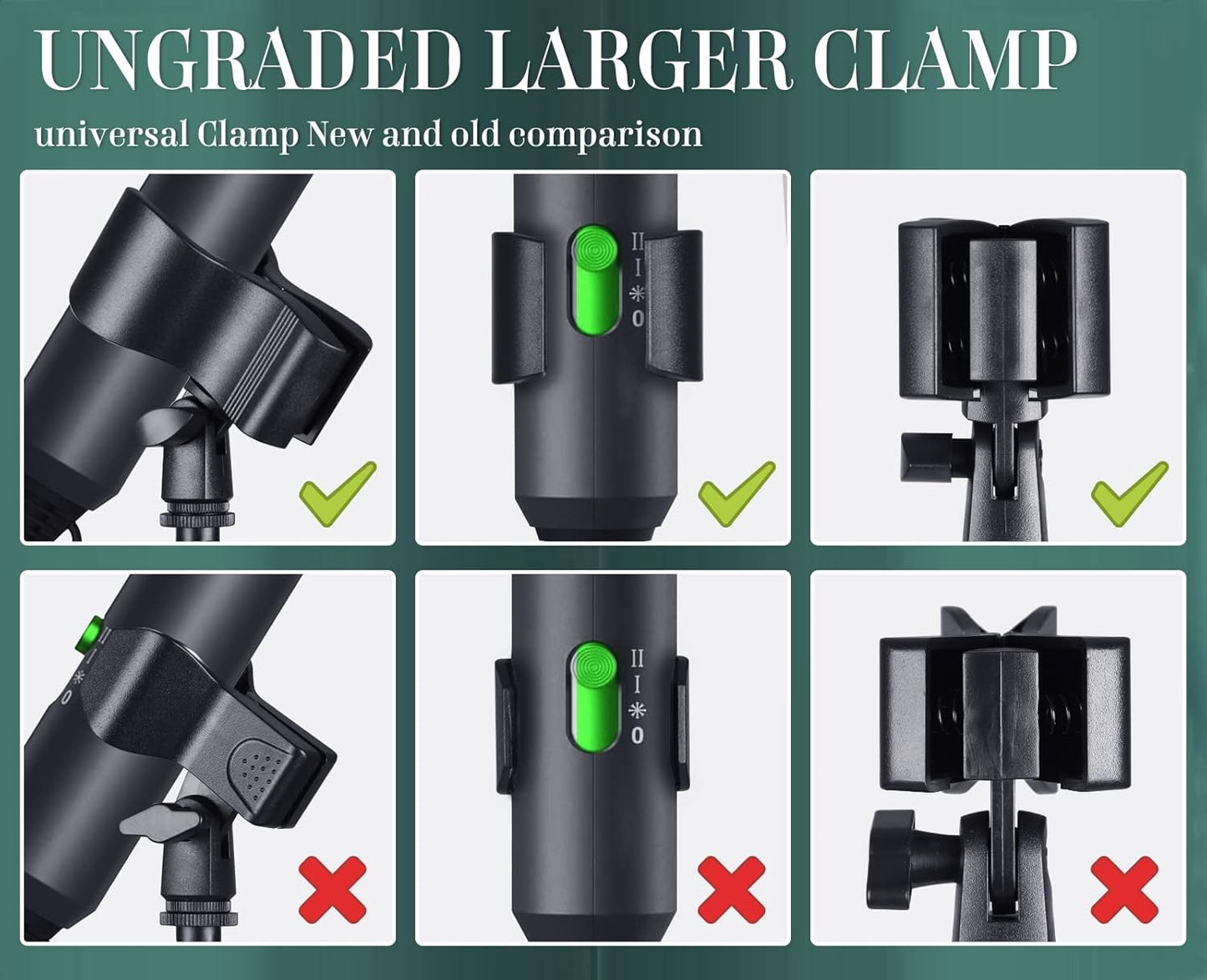 Hair Dryer Holder Hands Free 59in/150cm Height Adjustable Blower Stand with Upgraded Larger Clamp, 180 Degrees Rotatable Heavy Duty Blow Dryer Floor Stand Countertop Holder