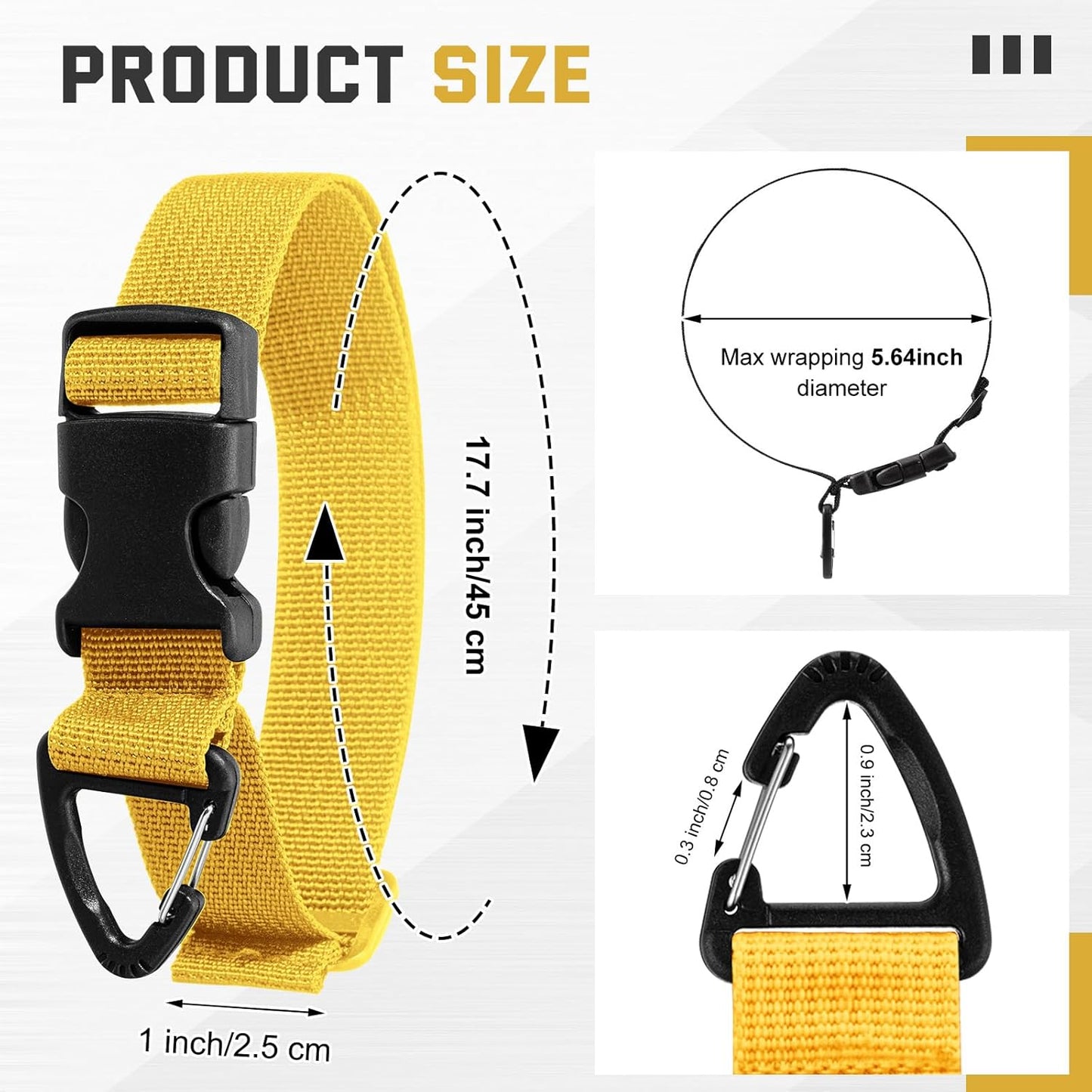 12 Pack 17 Inch Adjustable Extension Cord Holder Organizer with Triangle Clips for Garage Organization and Storage Heavy Duty Extension Cord Hanger for Men Workshop (Yellow)