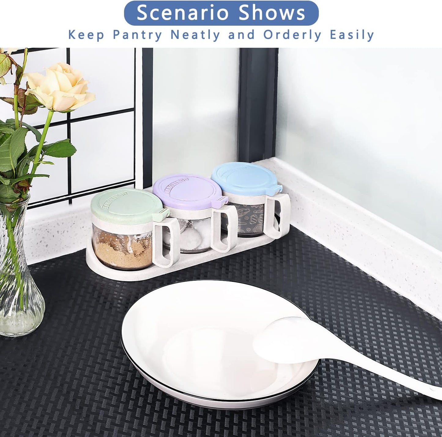 HooTown Shelf Liner Kitchen Cabinet Drawer Mats 23.6 Inch Wide x 393.7 Inch Long, Non Slip EVA Plastic Water Resistant Pad for Bathroom Drawers, Shoe Shelves, Under Sink, Black