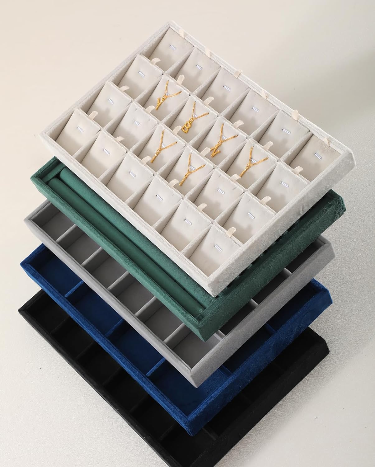 Necklace Display Tray, Velvet Jewelry Organizer, Premium Pendant Display,Luxury Earrings Organizer,White Necklace Organizer