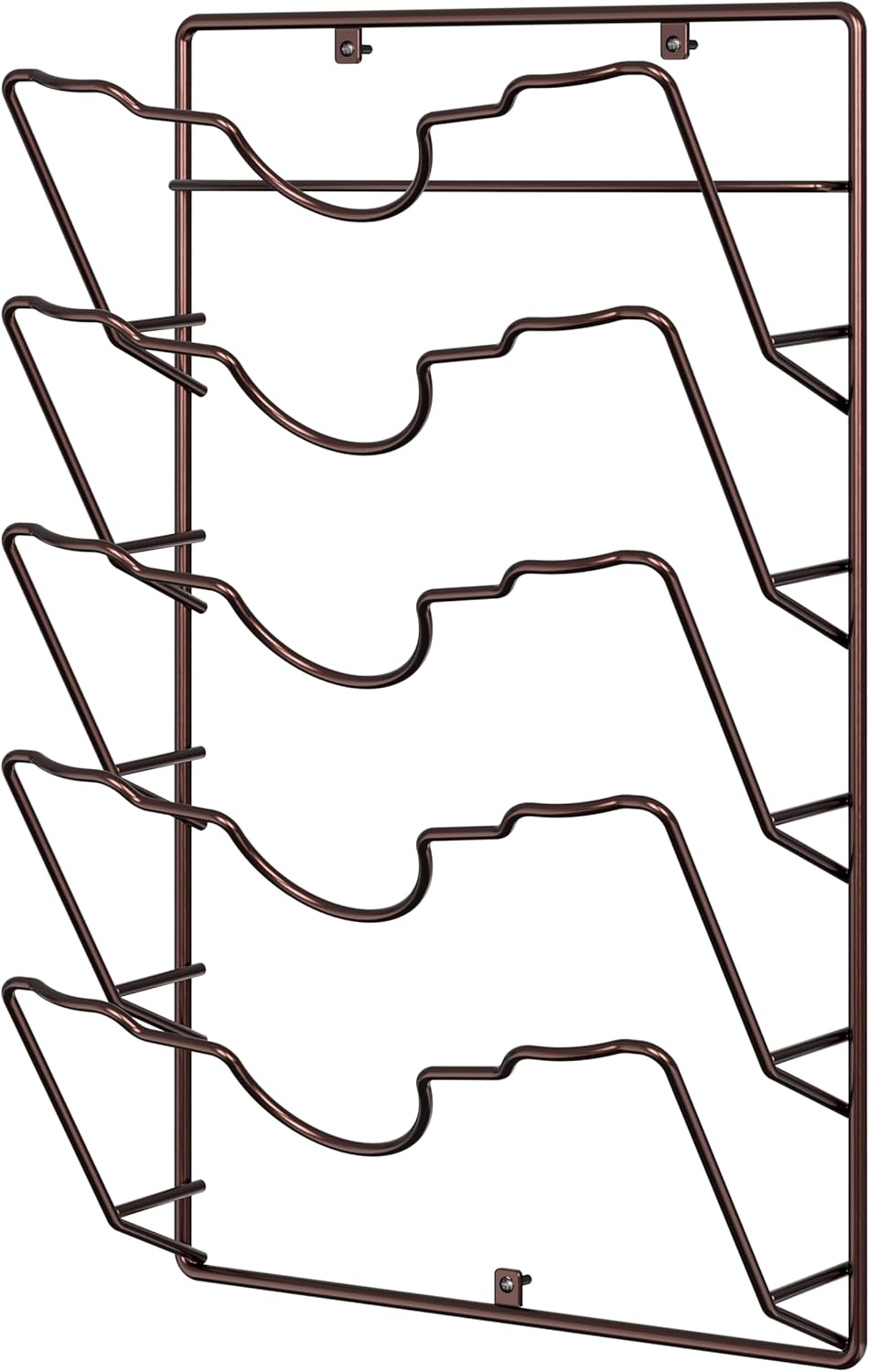 Simple Houseware Wall Door Mounted Pot Lid Rack, 9.5" Wx4.5 Dx17.2 H, Bronze Finish