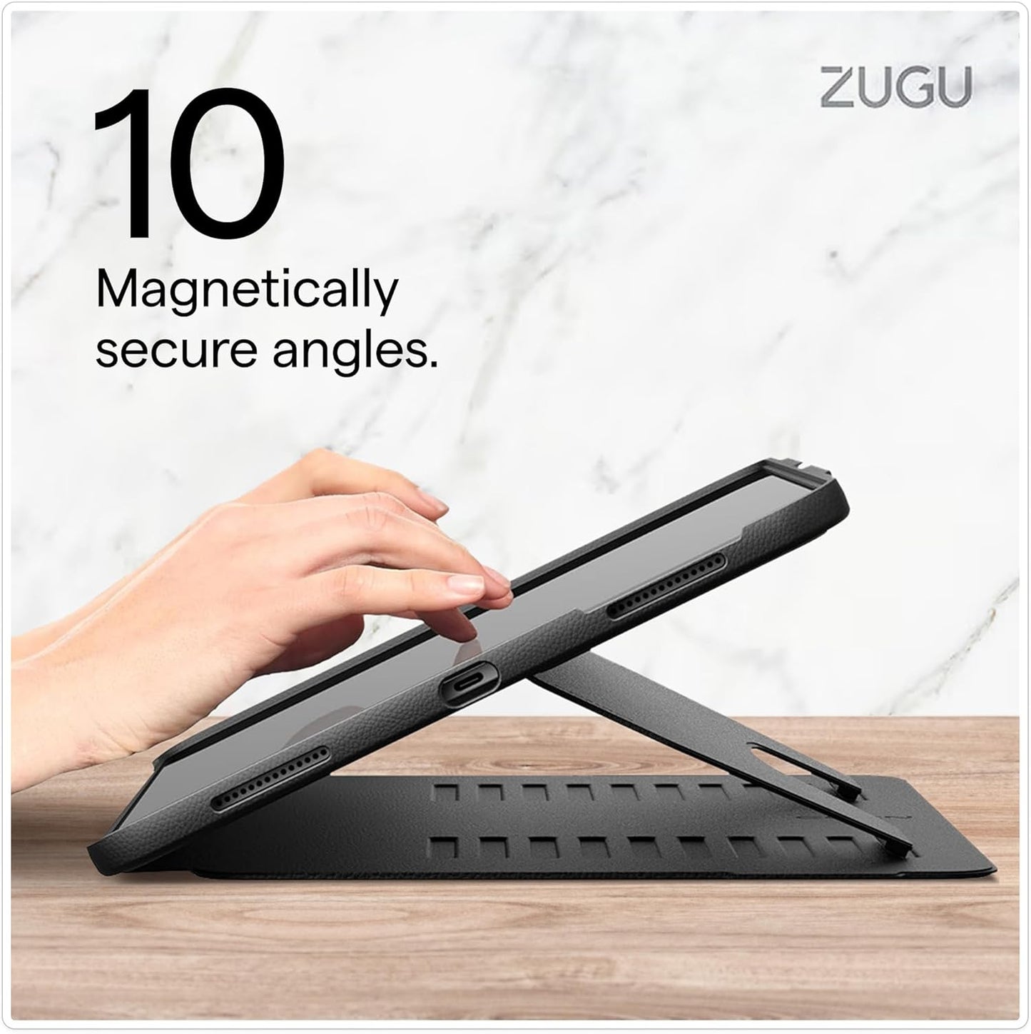 ZUGU Case for iPad Pro 12.9 Case 5th / 6th Generation Stand 2021/2022, Slim Protective Cover with Wireless Apple Pencil Charging, Magnetic Stand & Sleep/Wake Magnetic Cover, Slate Blue