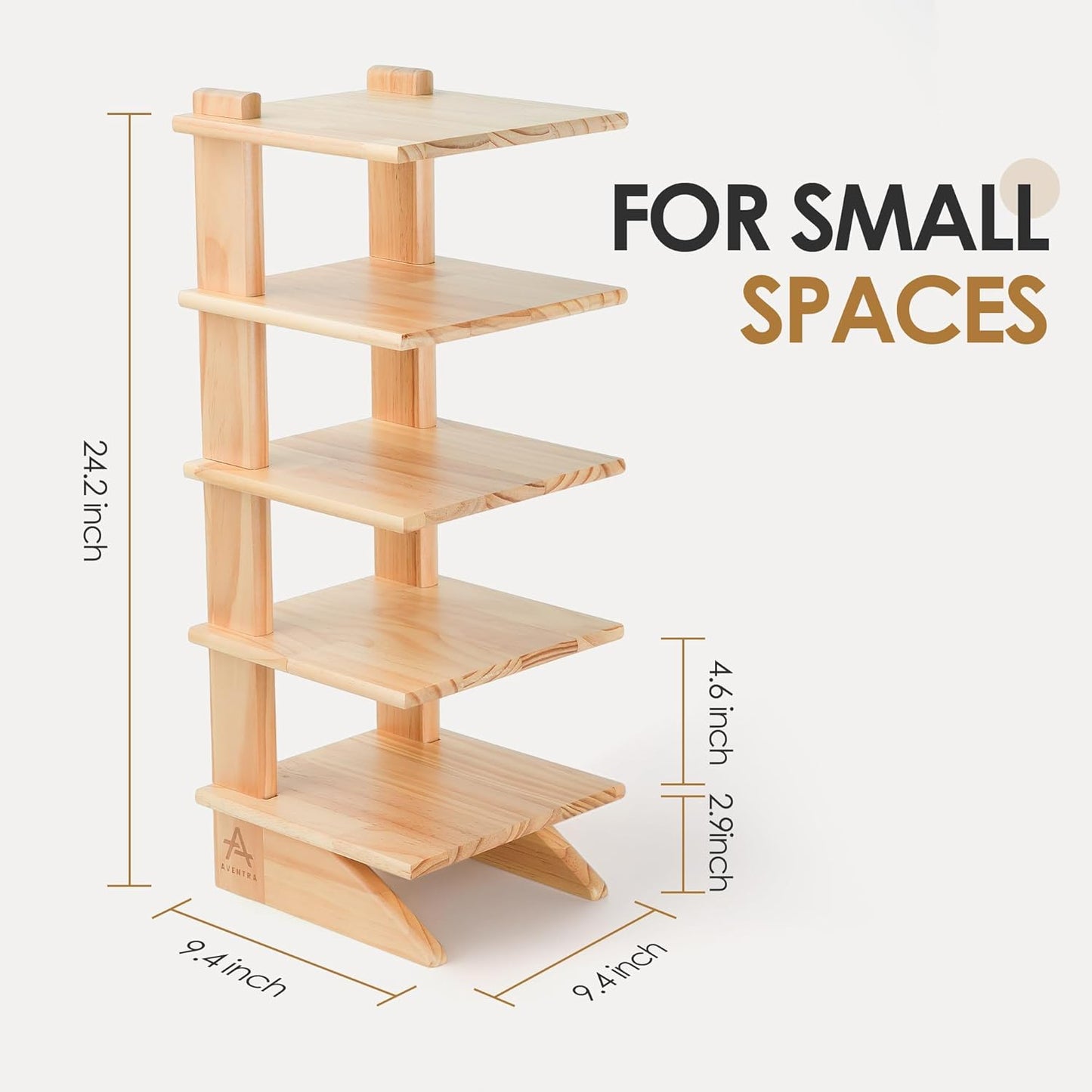 5-Tier Wooden Bookshelf for Small Spaces – Narrow Space-Saving Bookcase & Storage Shelf Organizer for Bedroom, Living Room, or Office – Compact Freestanding Wood Bookshelf