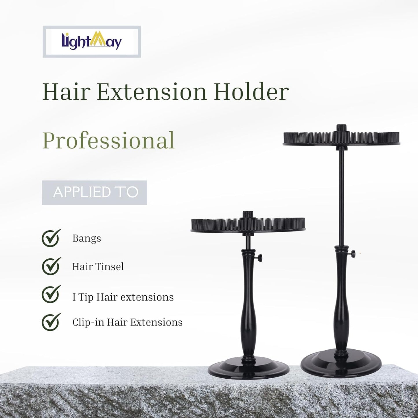 Hair Extension Holder - Storage and Ensuring Your Hair Stable. Applied to Clip Hair Extensions, Colors Hair Tinsel, Bangs, etc. Multifunctional Extension Holder is Suitable for Family and Travel(Black