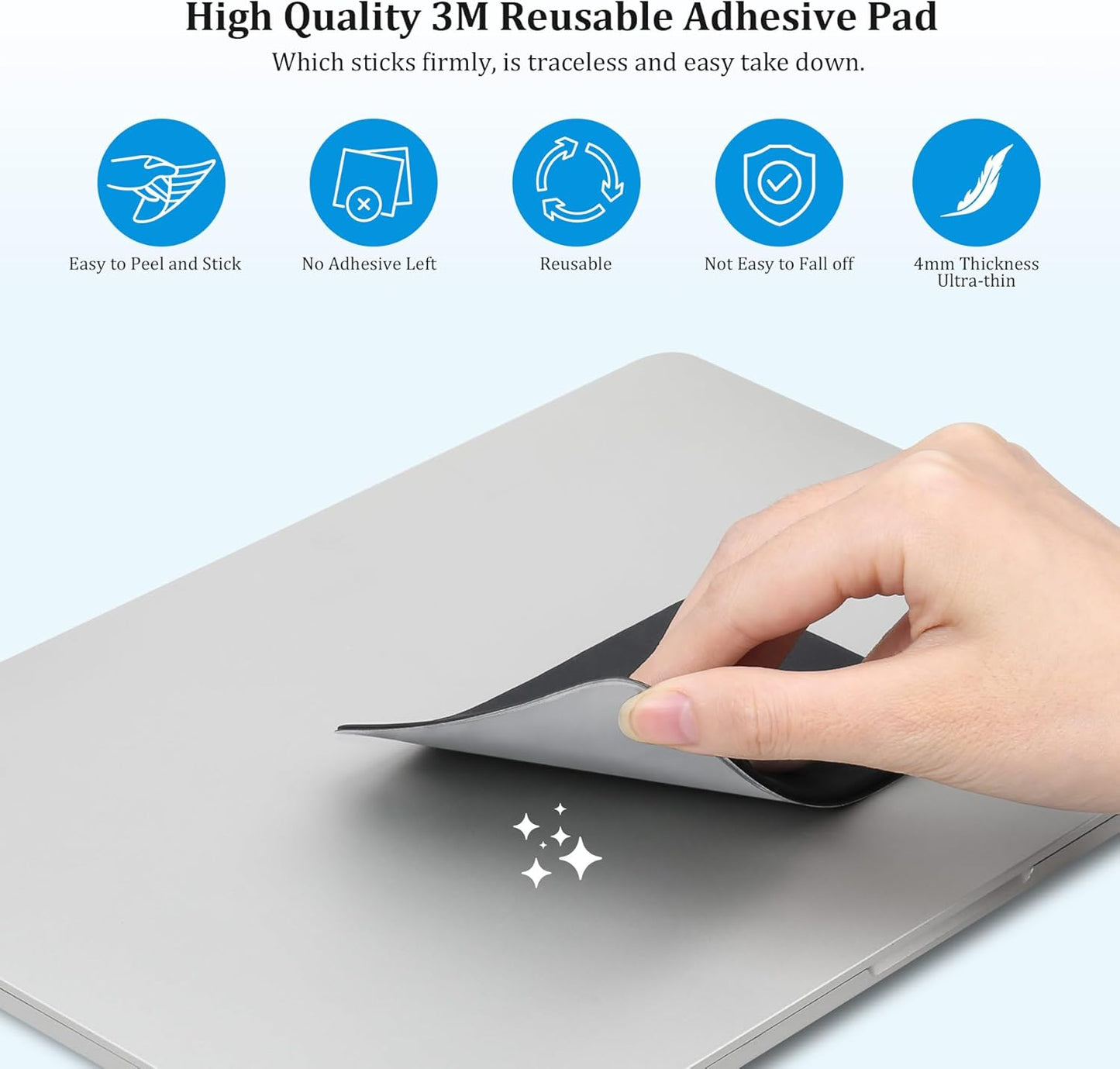 Lacdo Portable Hard Drive Sleeve for Laptop, 2-Pocket Stick on Pouch with Reusable Adhesive, for San Disk, Samsung, Crucial, Portable External Solid State Drive SSD Hard Drive Carrying Case, Black