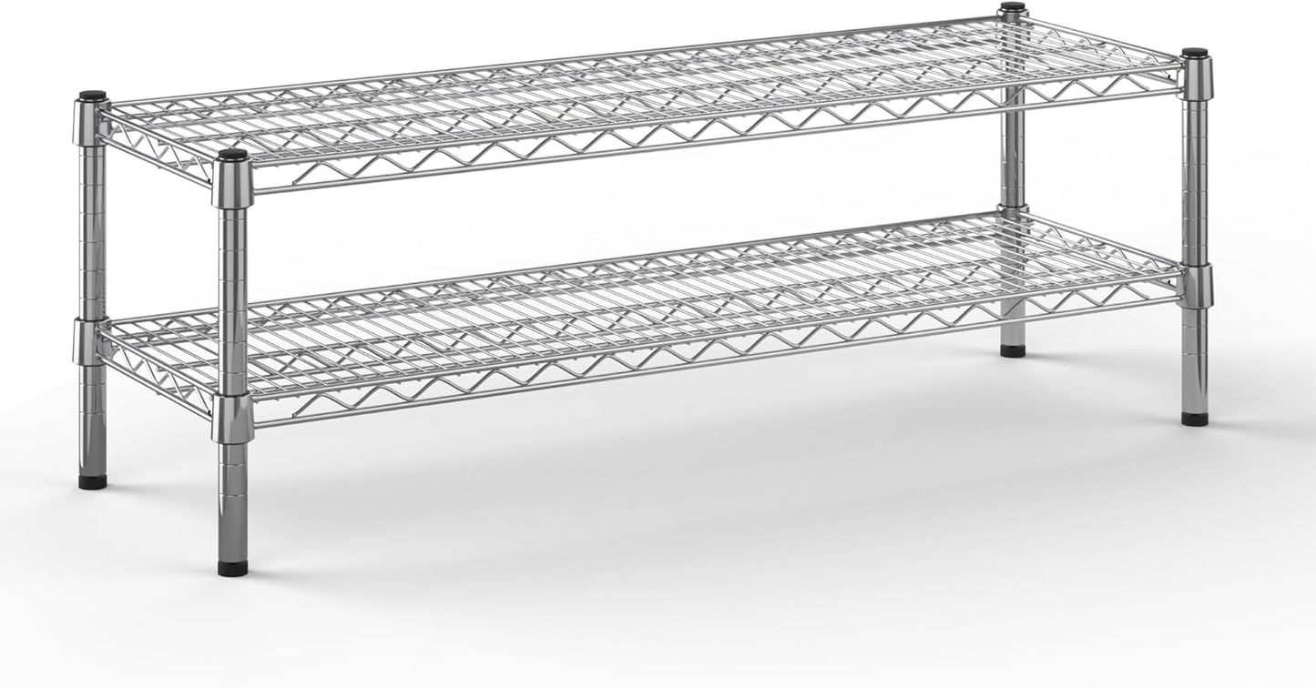 14" Deep x 42" Wide x 14" Height Wire Shelving Kit | 2-Tier | NSF Commercial Storage Rack Unit