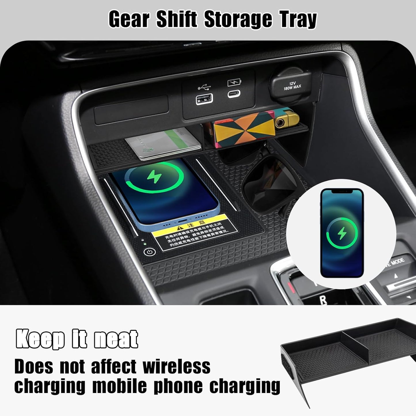 4PCS Center Console Organizer Compatible with 2023 2024 2025 2026 Honda CRV EX-L/Sport-L Hybrid Dashboard Tray and Armrest Storage Box Armrest Hidden Tray Interior Accessories