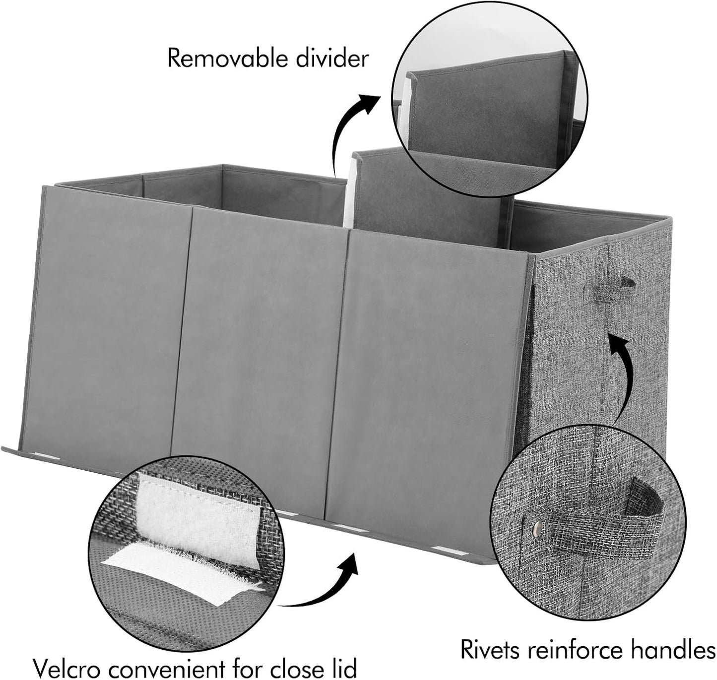 Extra Large Toy Box 167L, Sturdy Toy Storage Chest Organizer Bin Baskets with 2 Removable Divider for Boys, Girls, Kids, Nursery, Bedroom, Playroom, 35.5"x17" x17"(Linen Gray)