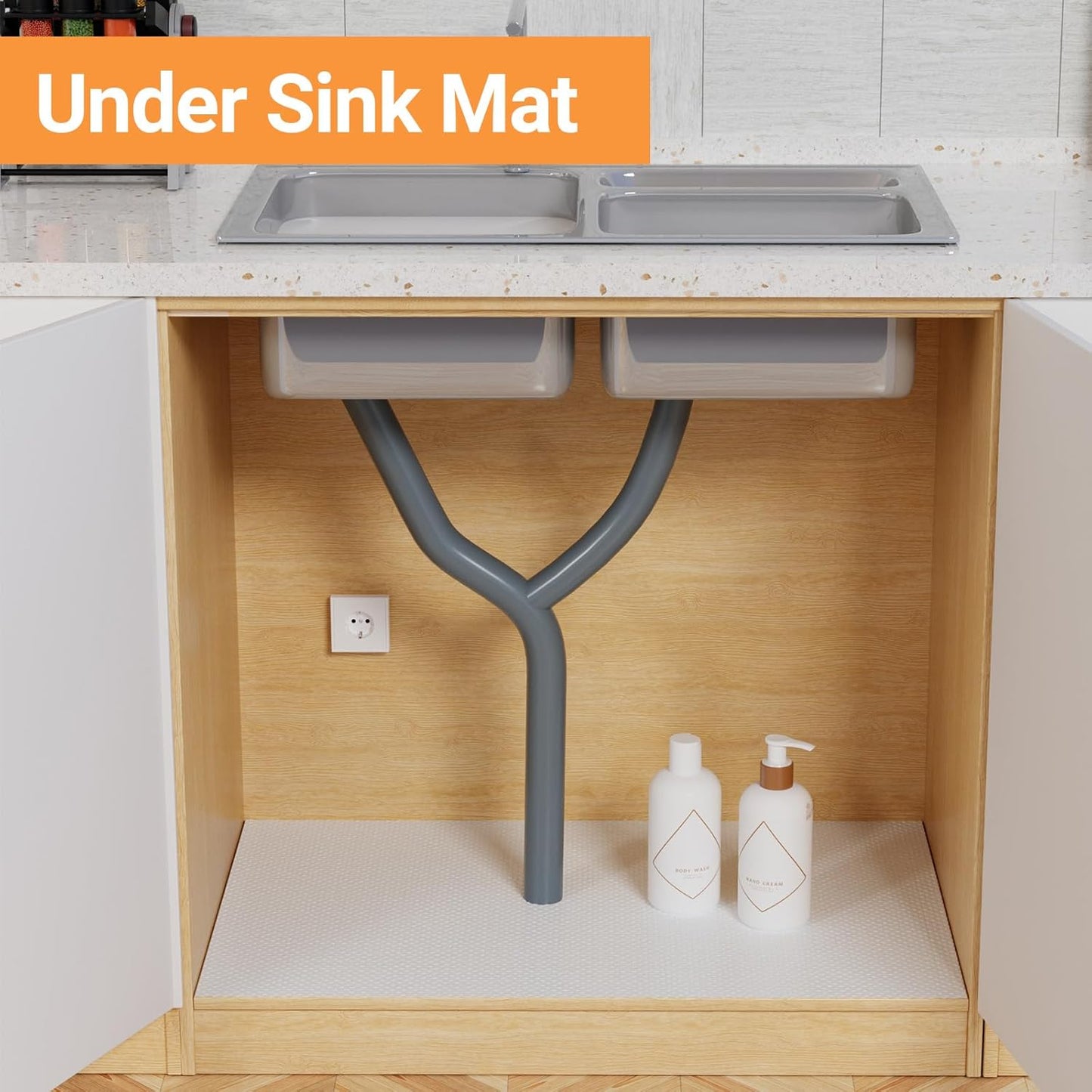 FLPMIX Shelf Liner 30 inch Wide - Large Waterproof Under Sink Mat 30 X 240 Inch White - Easy to Cut Cabinets Liners for Kitchens Cupboard Drawer