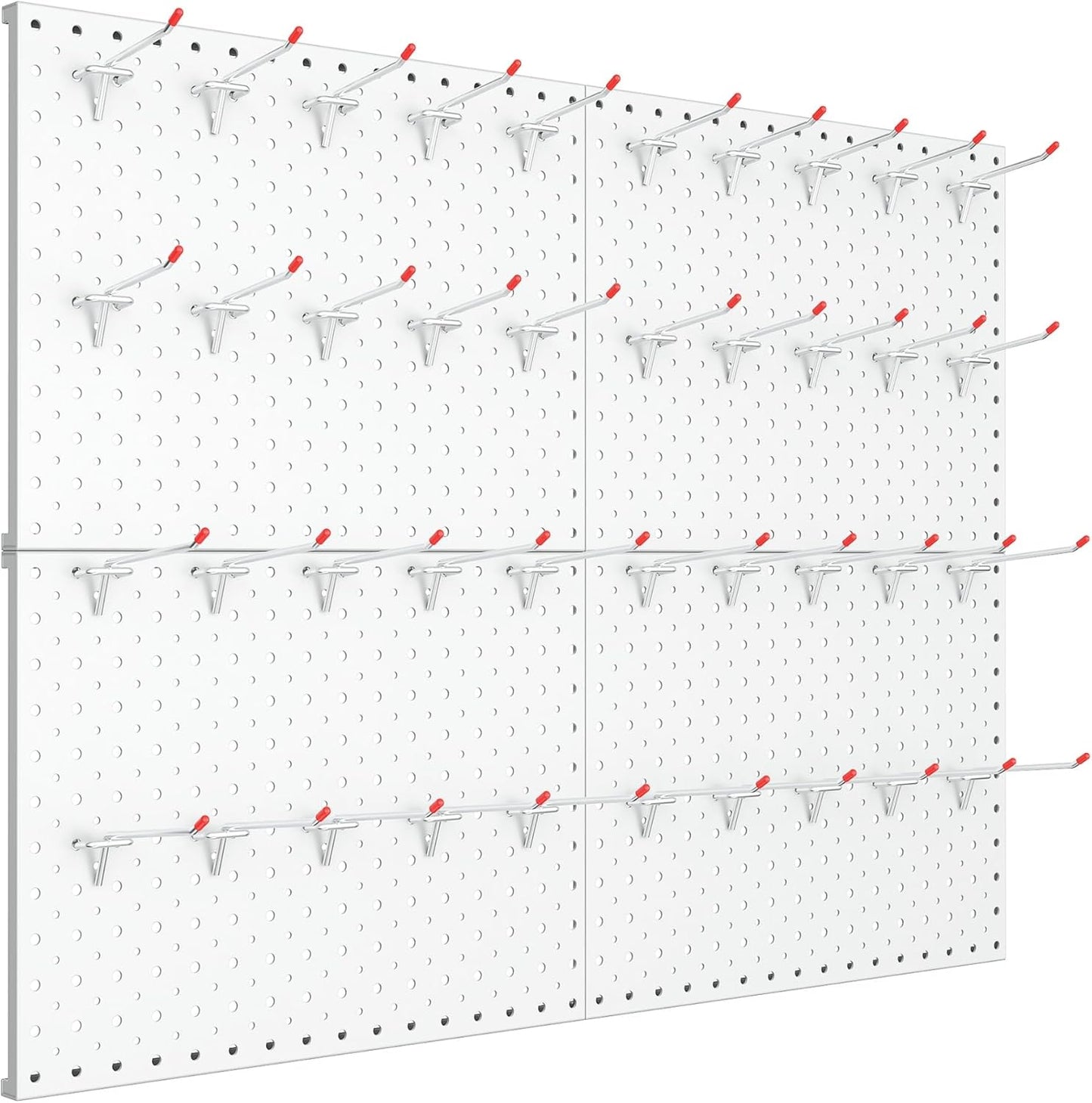 TORACK Metal Pegboard Panels and Hooks for Garage, Workbench, Shop, Shed Tool Organizer Peg Board with 1/8" & 1/4" Holes, Modular Wall-Mounted Pegboard with Pegboard Hooks(Cream White)