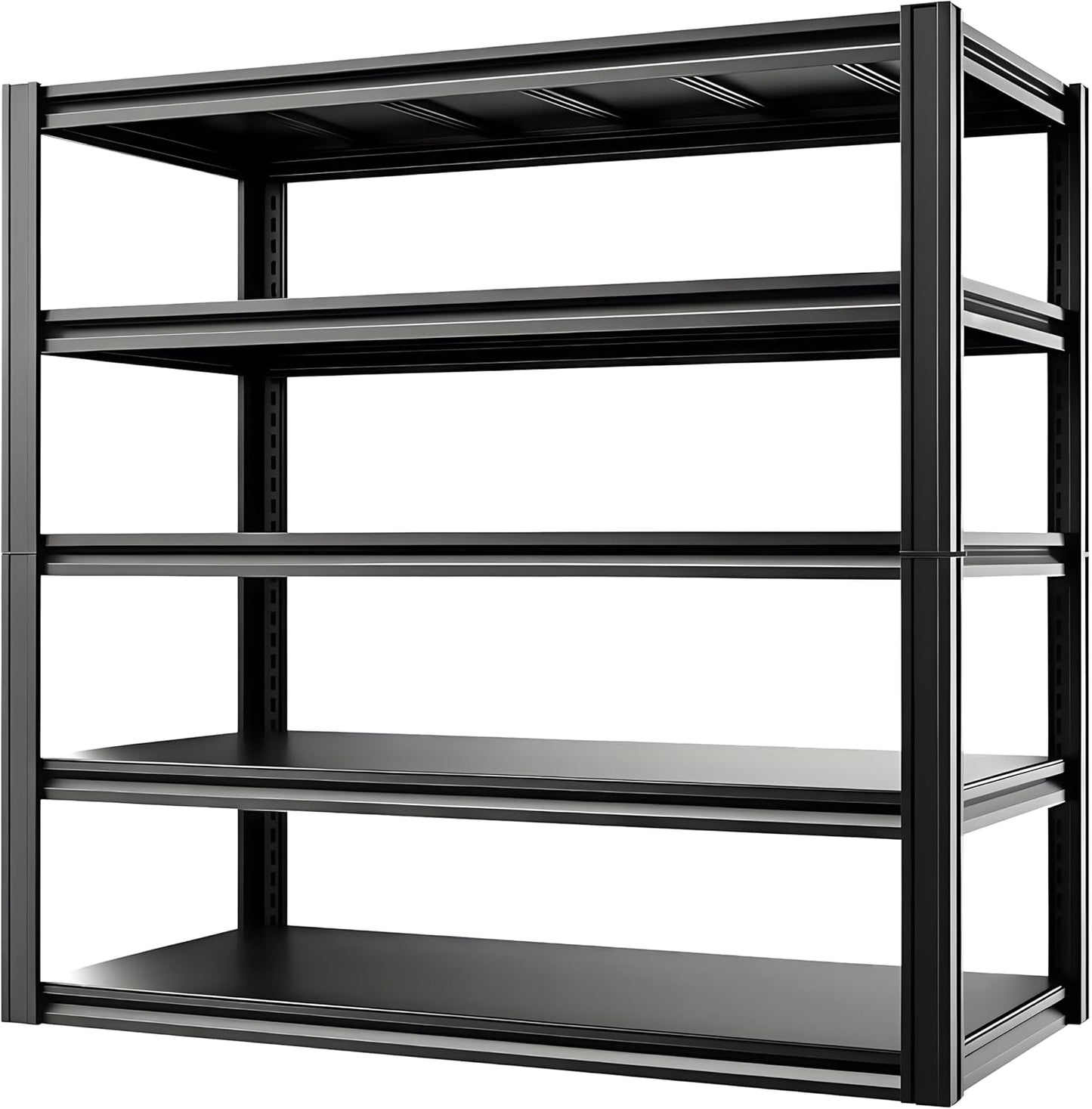 Industrial Storage Rack,Heavy-Duty Steel Shelving Unit,Multi-Purpose Garage Organization System Black 72" H x 35" W x 15.5" D 5-Tier