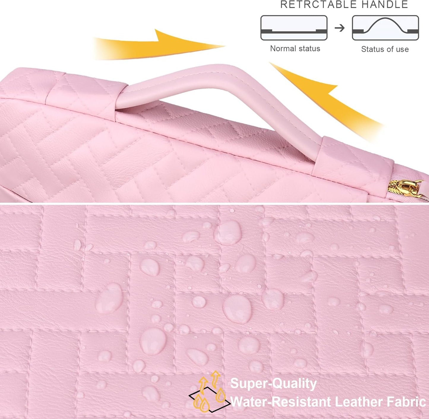Lacdo 360° Protective 15-15.6 Inch Laptop Sleeve Case for Acer HP Dell ASUS Laptop, Acer Aspire 15, HP Pavilion/Envy 15, Dell Inspiron 15, ThinkPad/IdeaPad 15, ASUS Zenbook Computer Bag, Sakura Pink