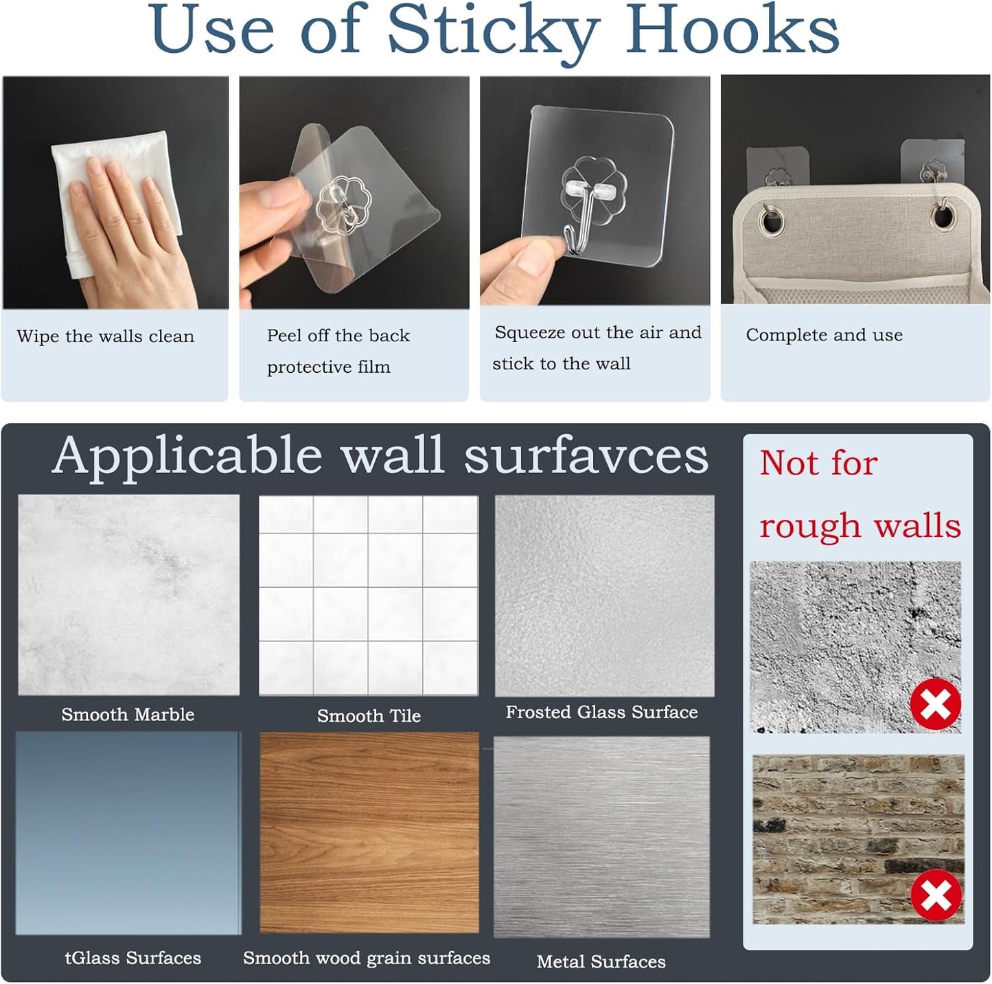 Hanging Basket for Organizing, Wall Organizer with Pockets and Over The Door Organizer，Can for Home, Closet, Office and Camper (4 White)