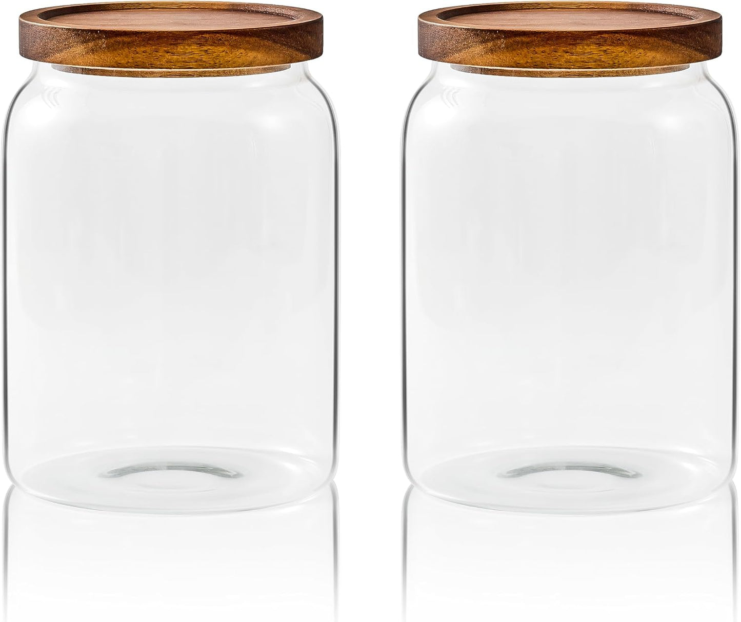 Sweejar Glass Jars for Laundry Room Organization, 90 ounce Laundry Pods Container, Glass Food Storage Jars with Airtight Lid, 2 Pack, Press Lid